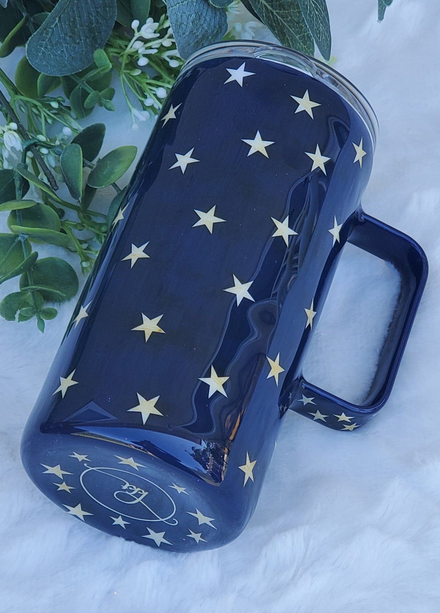 Veteran Flag NonGlitter Custom Mug Tumbler - 16 oz Straight Coffee Mug - blues