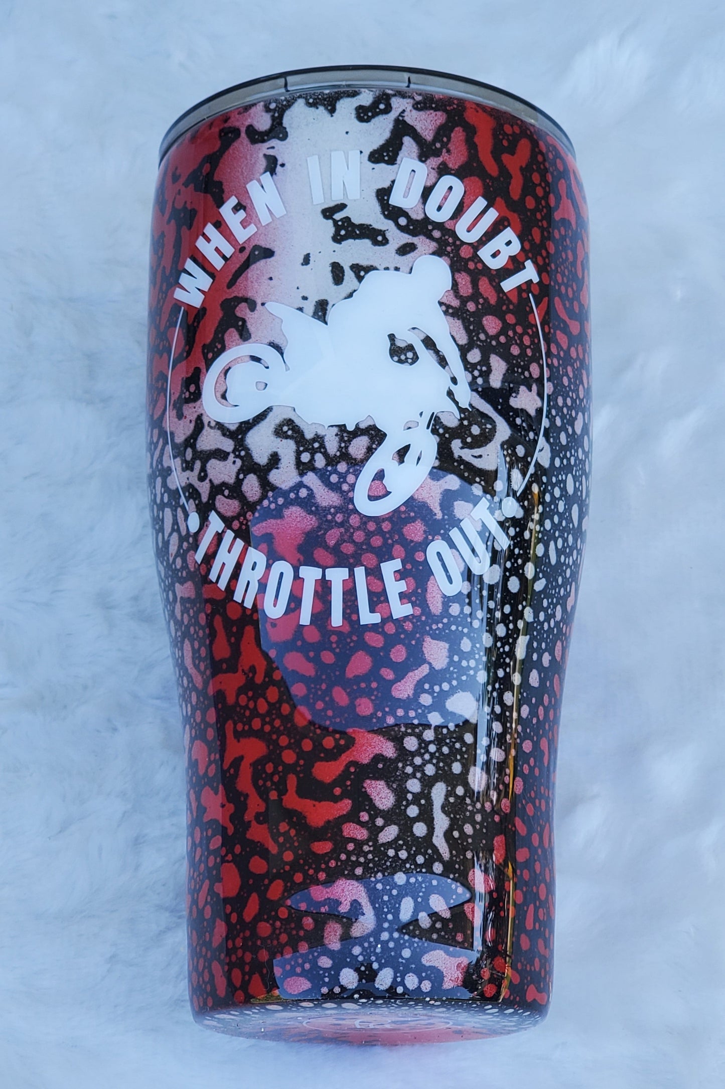 Motorcycle Throttle it out Powerwash Custom Tumbler - 30 oz curve - red