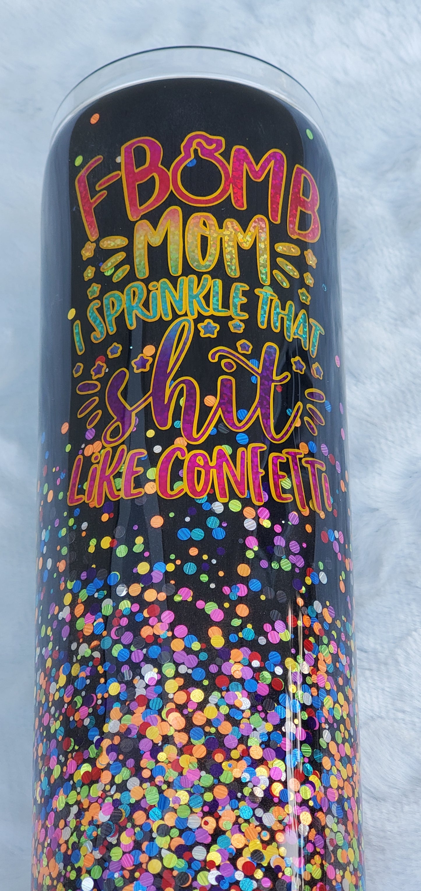 F-Bomb Mom Glittered Custom Tumbler - 30 oz straight taper - all colors