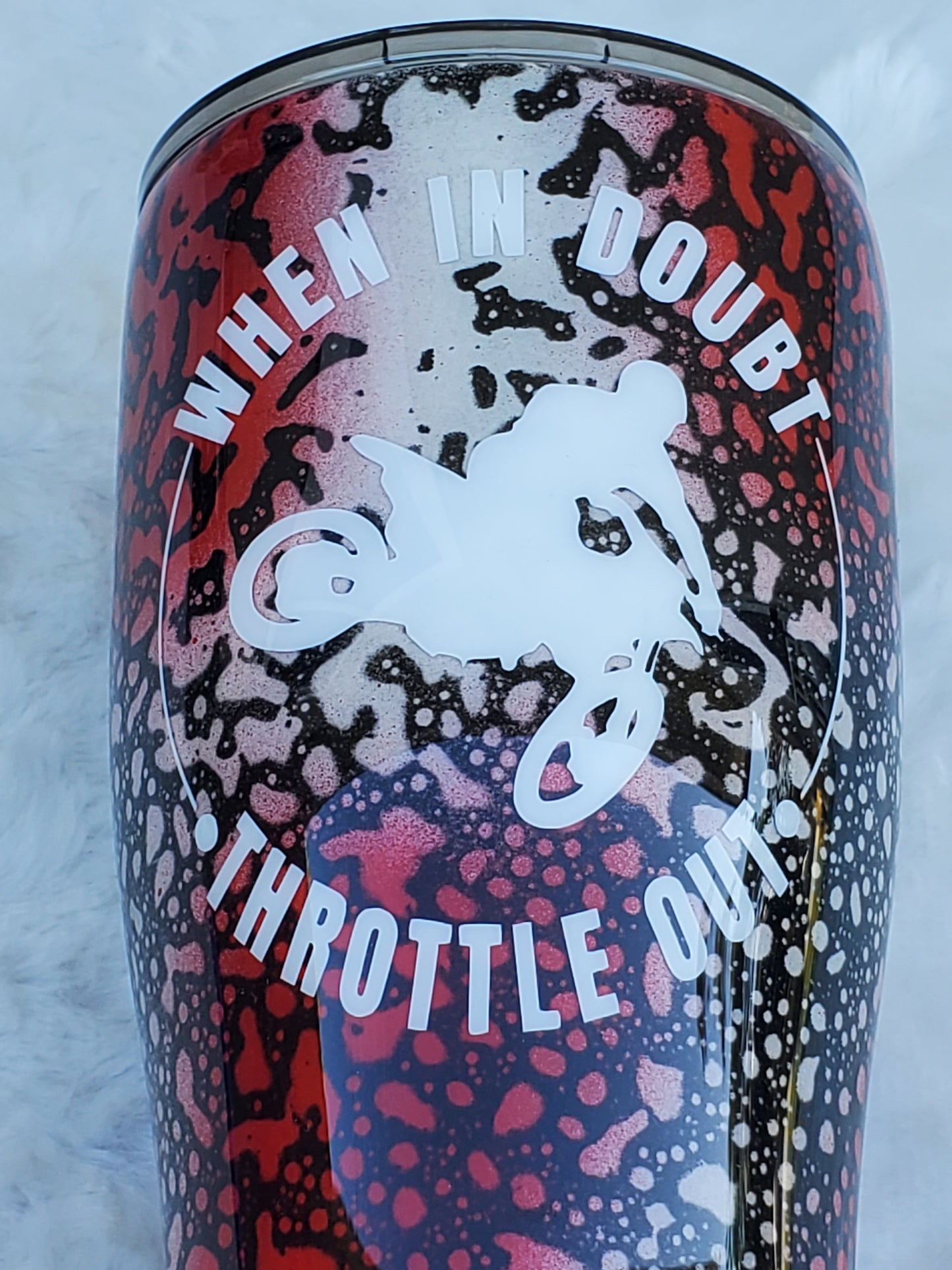 Motorcycle Throttle it out Powerwash Custom Tumbler - 30 oz curve - red