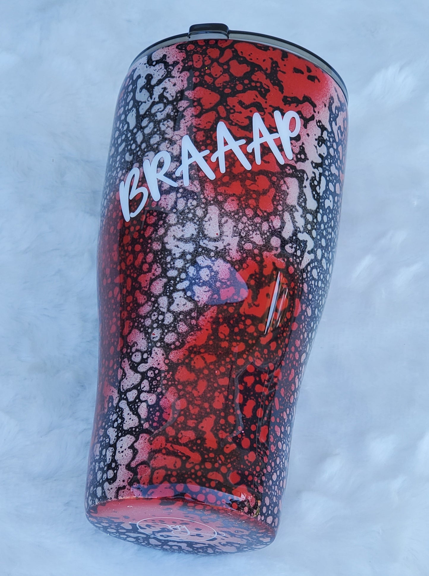 Motorcycle Throttle it out Powerwash Custom Tumbler - 30 oz curve - red