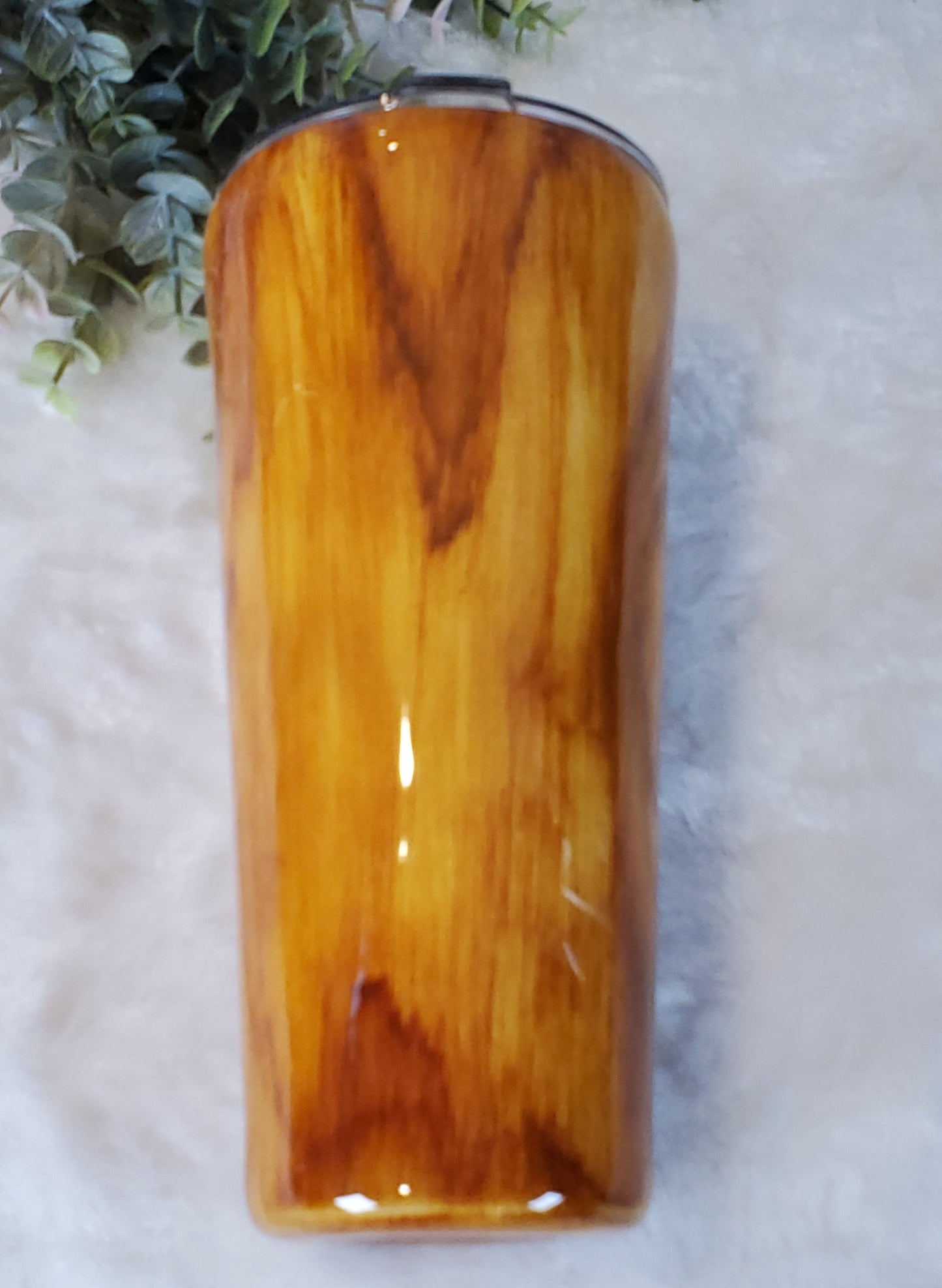 DAD Woodgrain Non Glitter The Man Myth Legend Custom Tumbler - 32 oz slim taper - brown