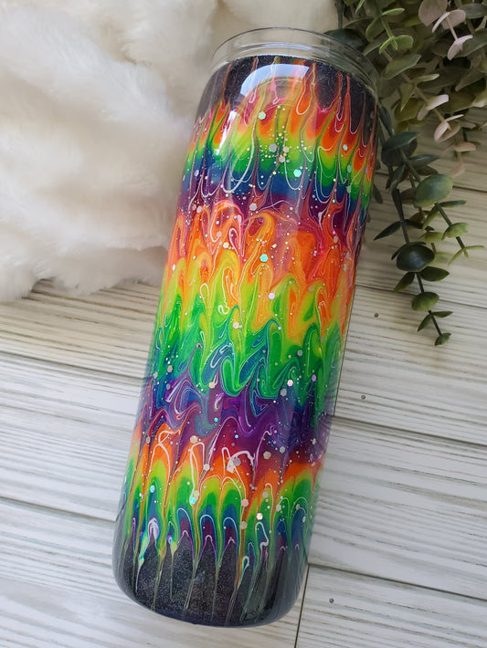 Boujie NEON GLOW pigment Custom Tumbler - 20 oz Skinny Straight - neons