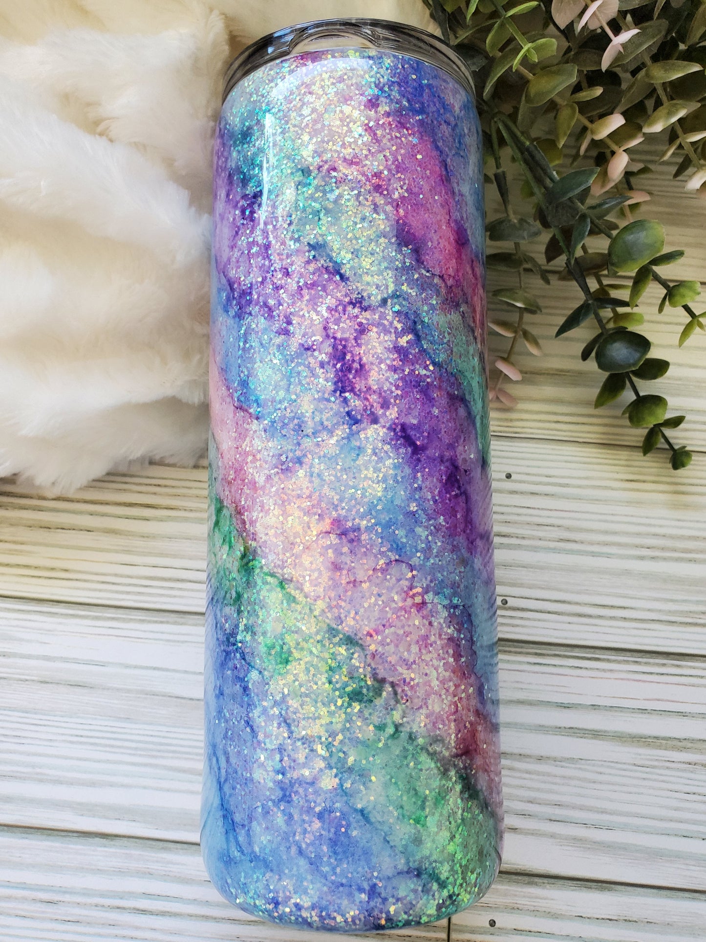 Mama runs this shitshow glitter Custom Tumbler - 20 oz Skinny Straight - pastels
