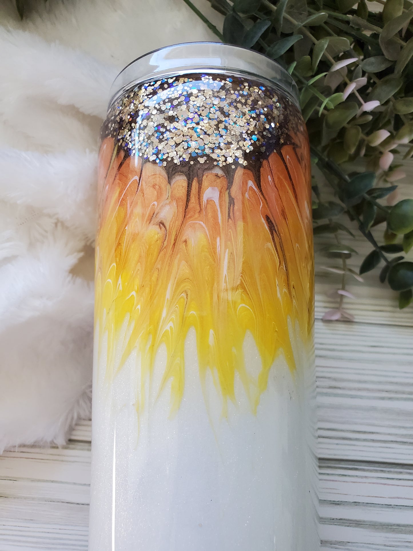 My Favorite People call me MOM sunflower boujie Glitter Custom Tumbler - 30 oz Skinny Taper - white yellow brown