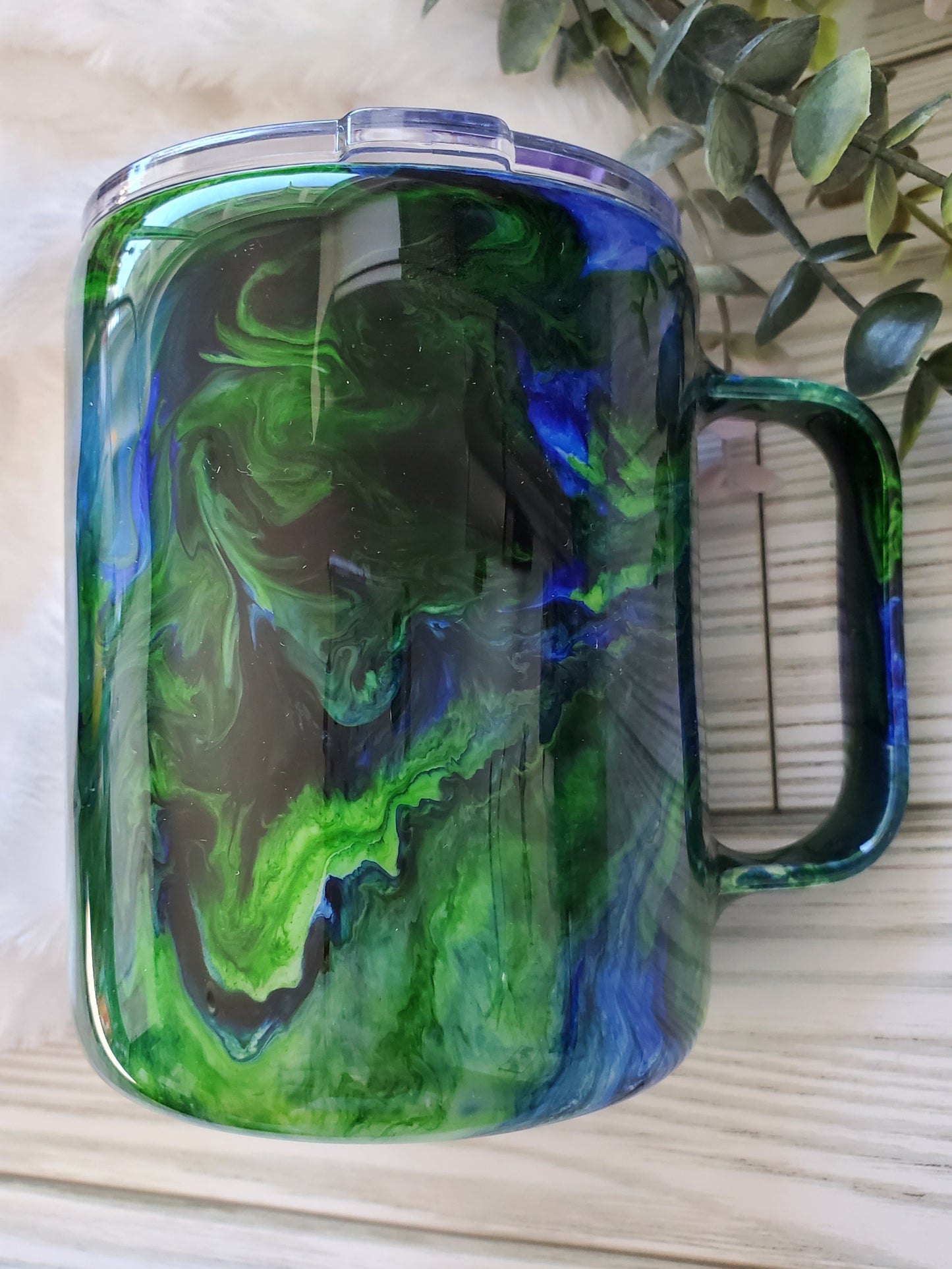 Member of the Old Balls Club Ink Custom Tumbler Coffee Mug- 12 oz straight coffee mug - blue green