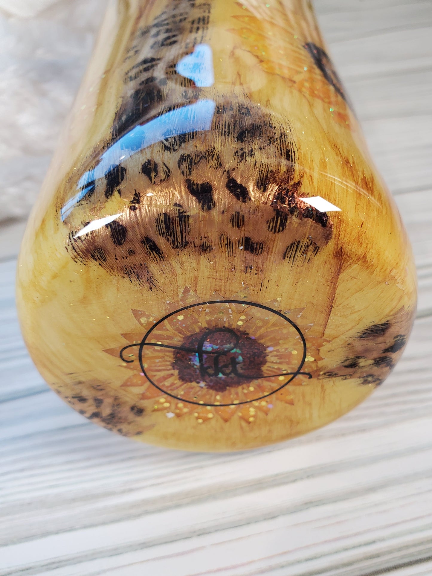 When you can't find the sunshine be the sunshine sunflower glitter Custom Tumbler - 30 oz Skinny Taper - yellow brown