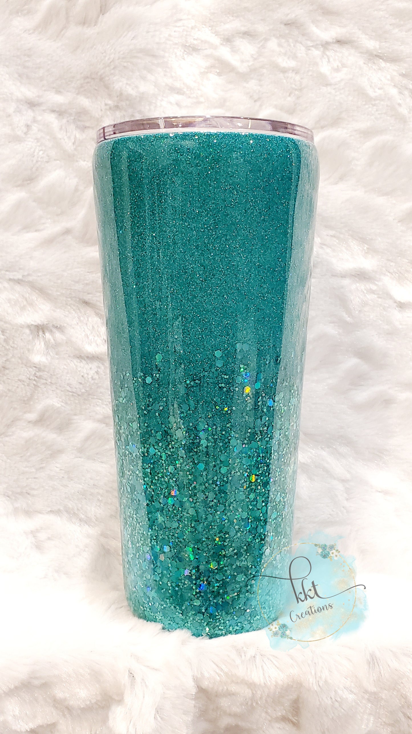 Mama Bear Glitter Custom Tumbler - 22 oz Slim Taper - turquoise