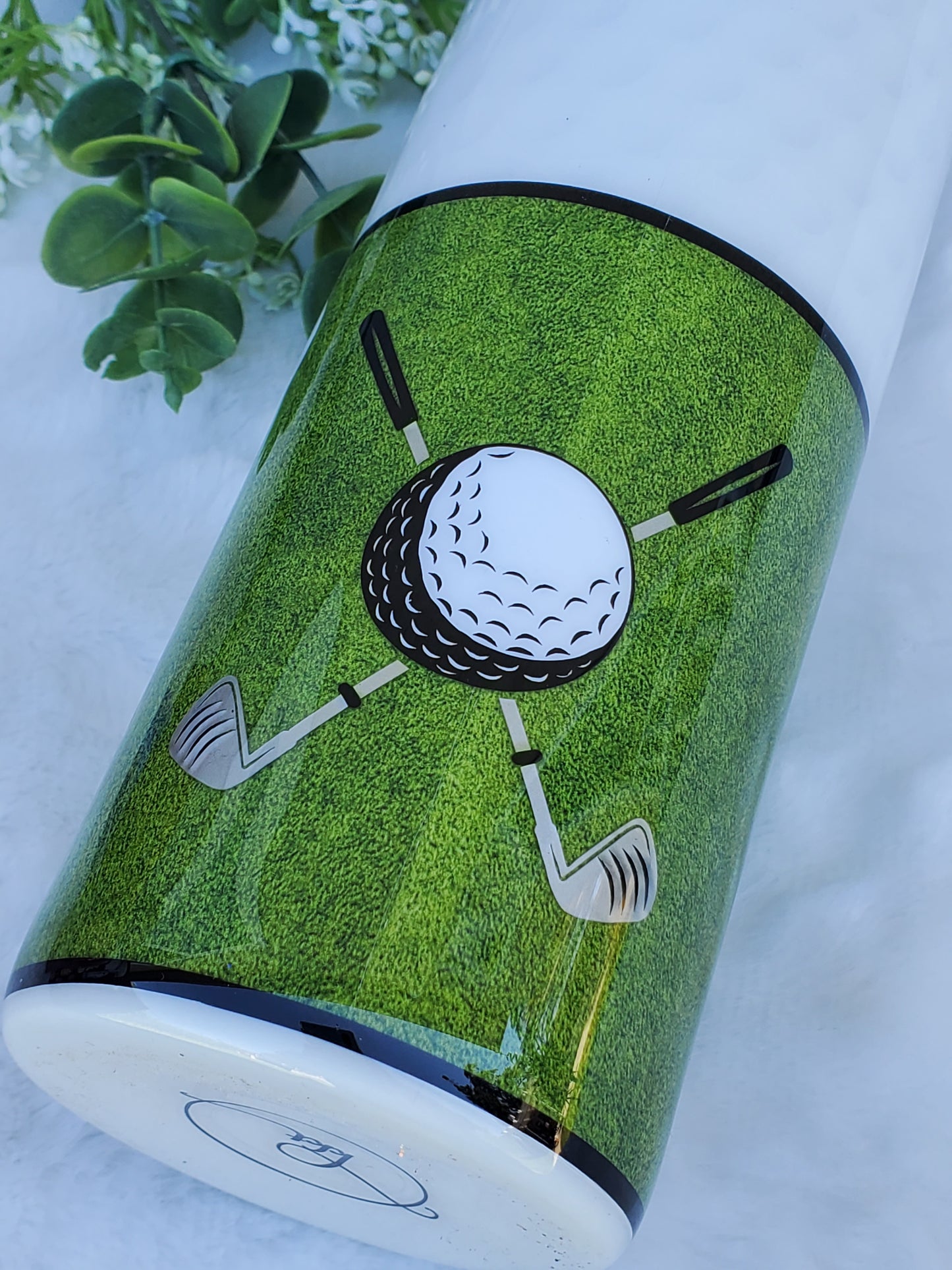 GOLF Born to Golf Custom Tumbler - 30 oz straight - white green