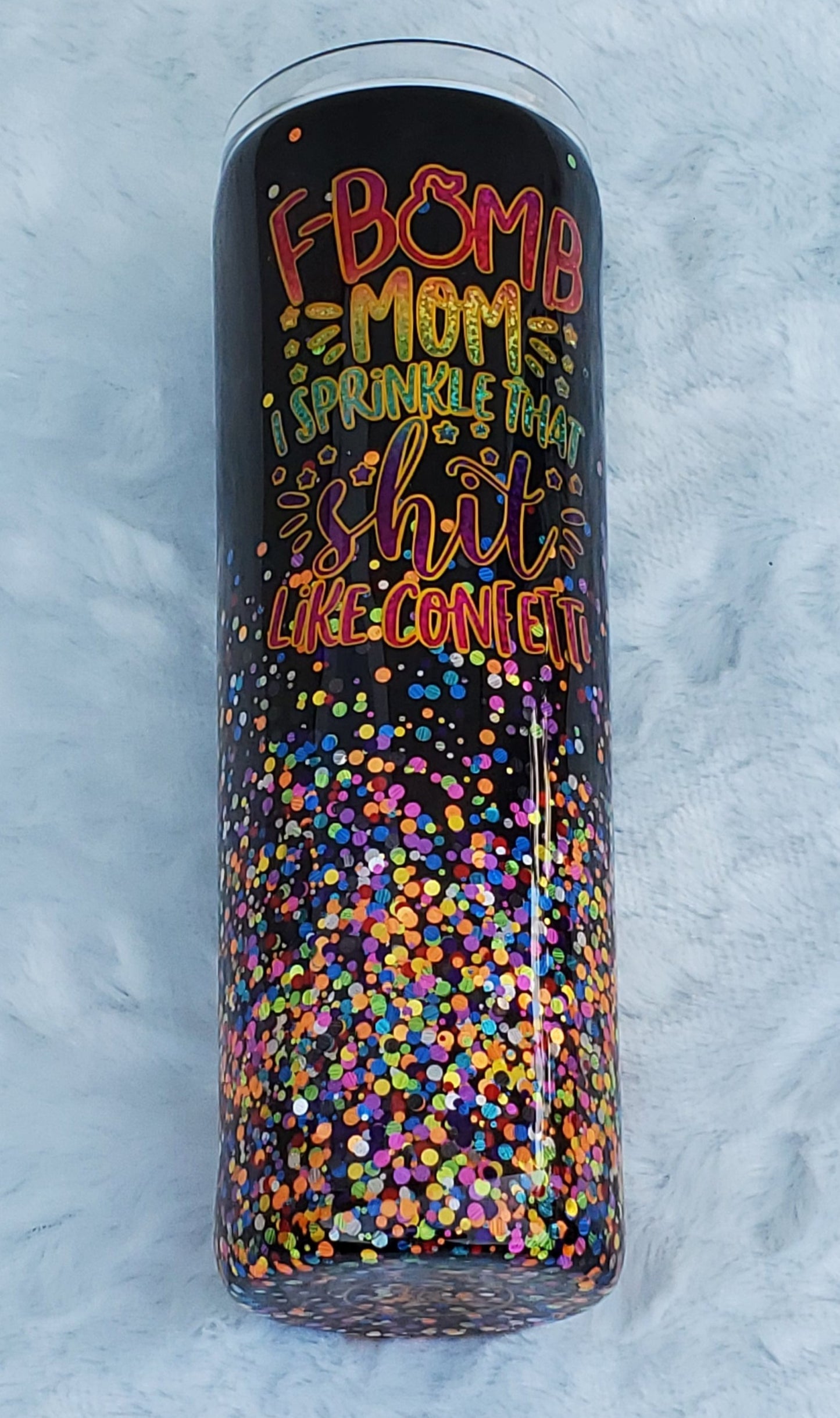 F-Bomb Mom Glittered Custom Tumbler - 30 oz straight taper - all colors