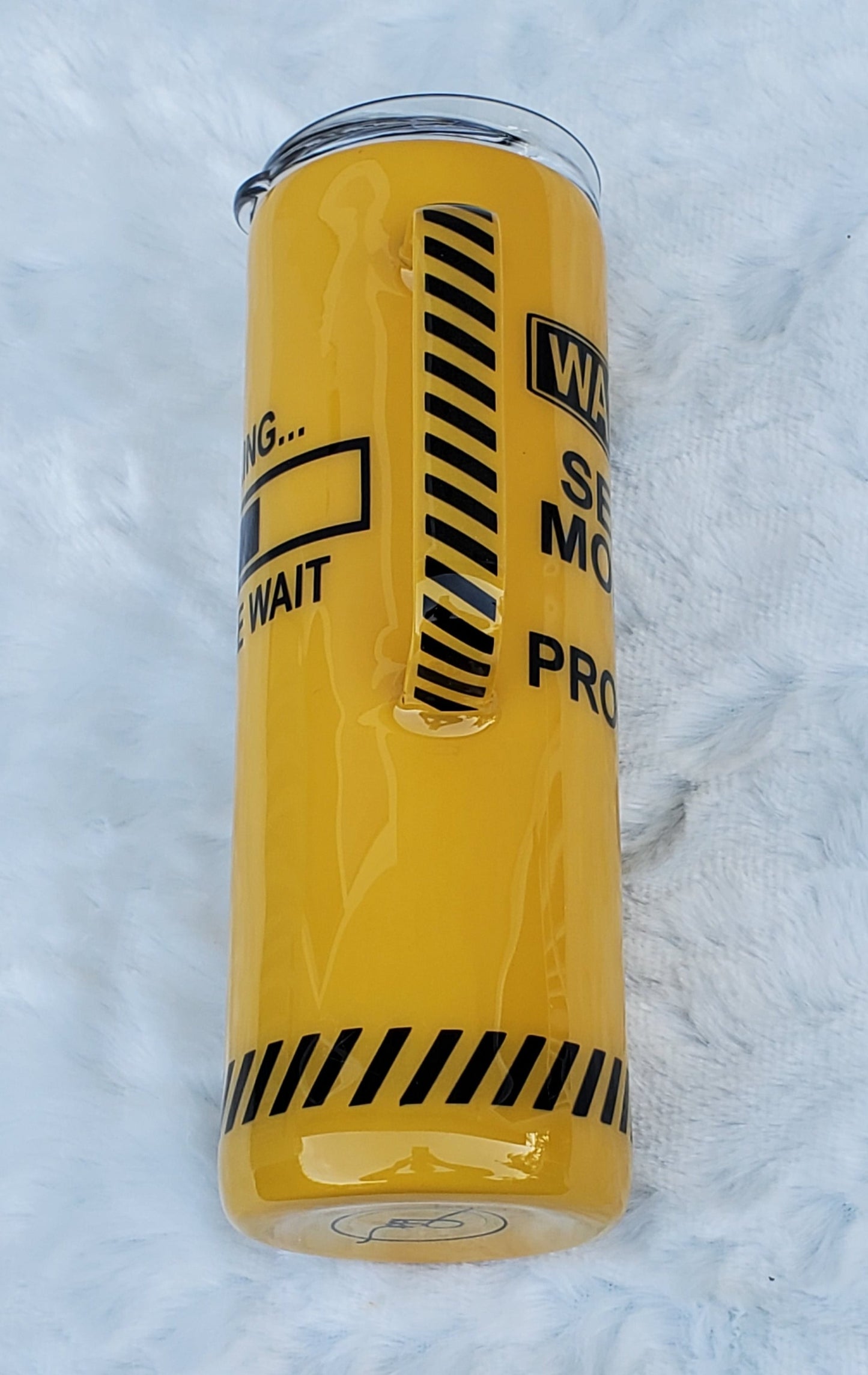 Senior Moment in Progress Non Glitter Tumbler - 20 oz straight handle - caution tape