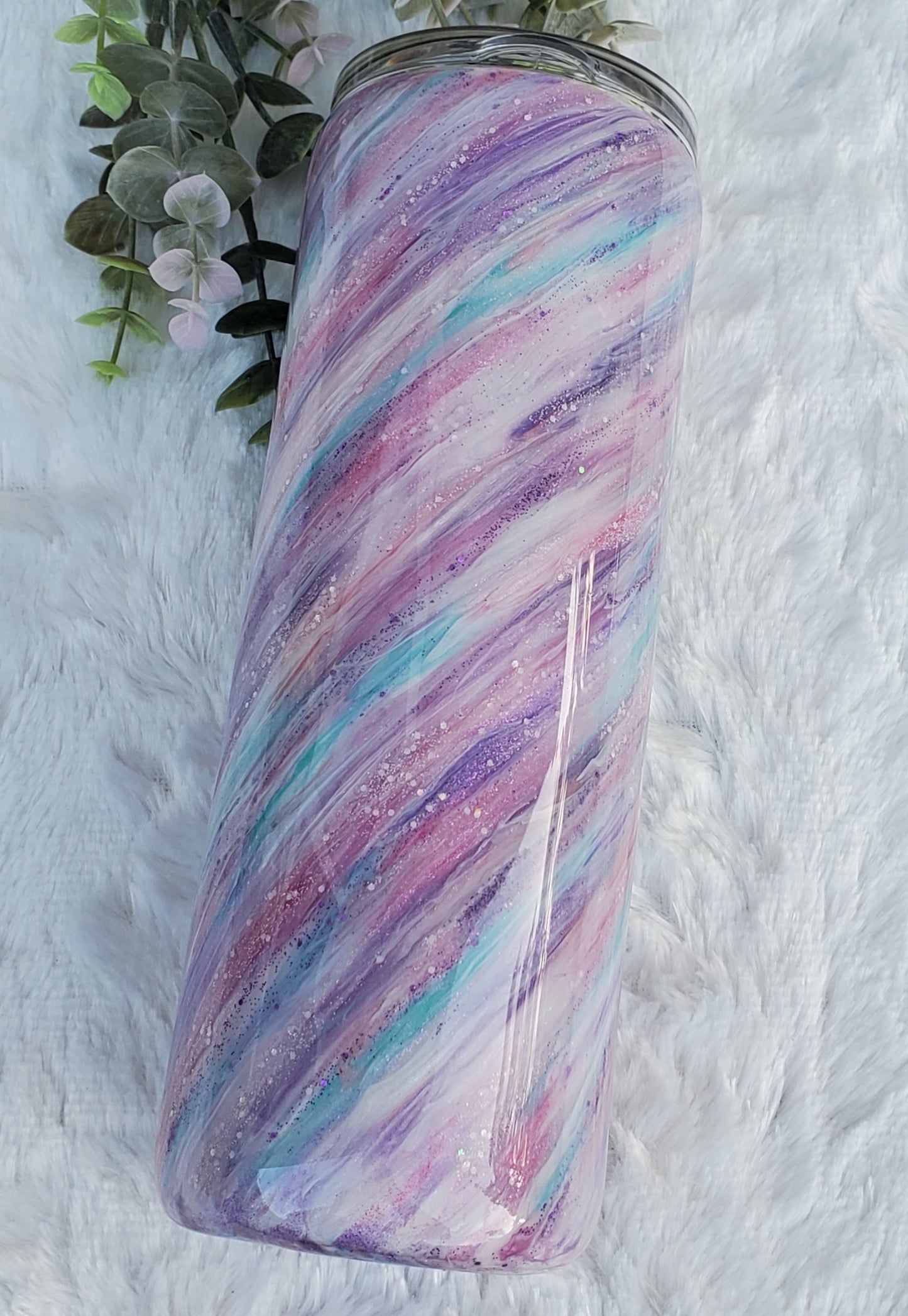 Hair stylist Hatching Custom Tumbler - 20 oz Skinny Straight - pink turquoise purple