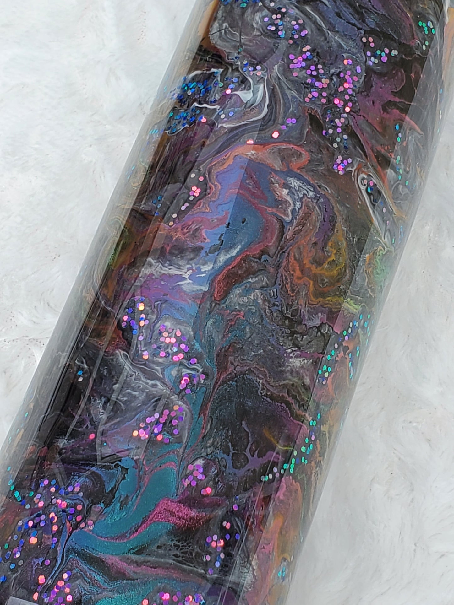 Momlife Mom Bruh Alcohol Ink Pigment swirl Custom Tumbler - 32 oz Skinny Plump - purple turquoise