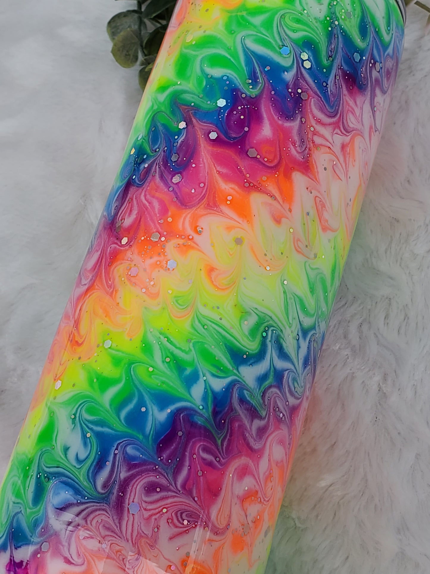 Boujie NEON GLOW pigment Custom Tumbler - 20 oz Skinny Straight - neons