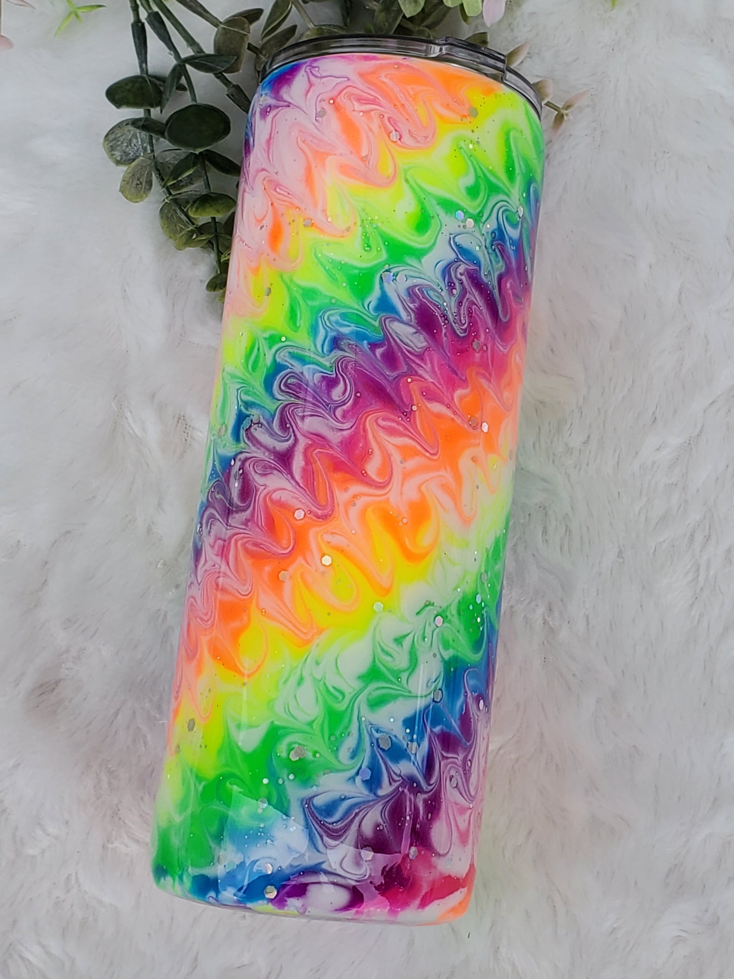 Boujie NEON GLOW pigment Custom Tumbler - 20 oz Skinny Straight - neons