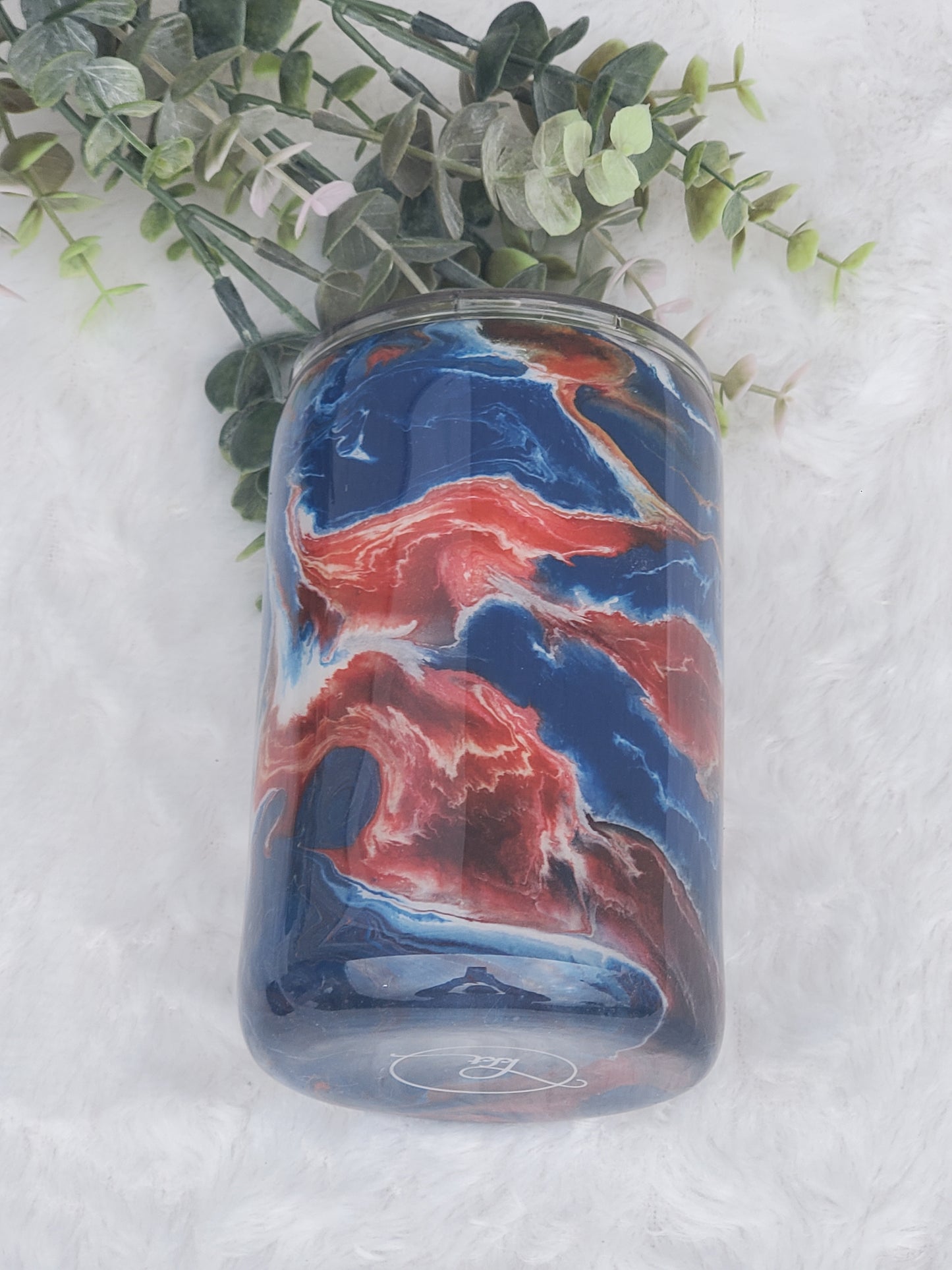 Surviving Fatherhood alcohol ink Non Glitter Tumbler - 12 oz Regular Kouzie - red blue