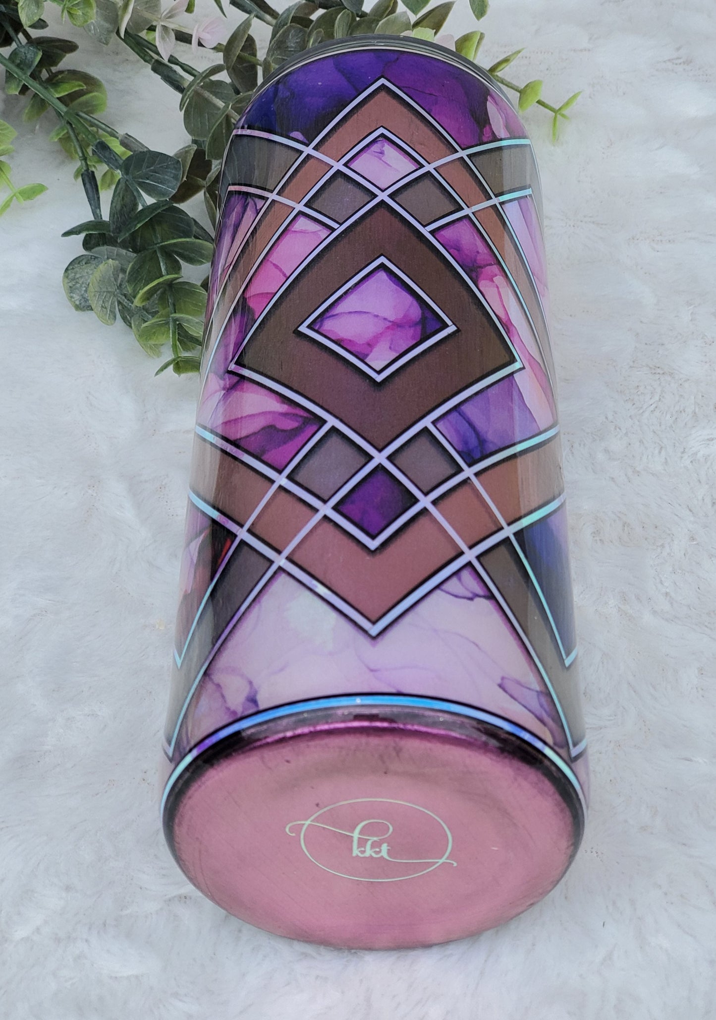 Template Pigment Abstract Holographic Custom Tumbler - 20 oz Skinny Straight - Purple Pink