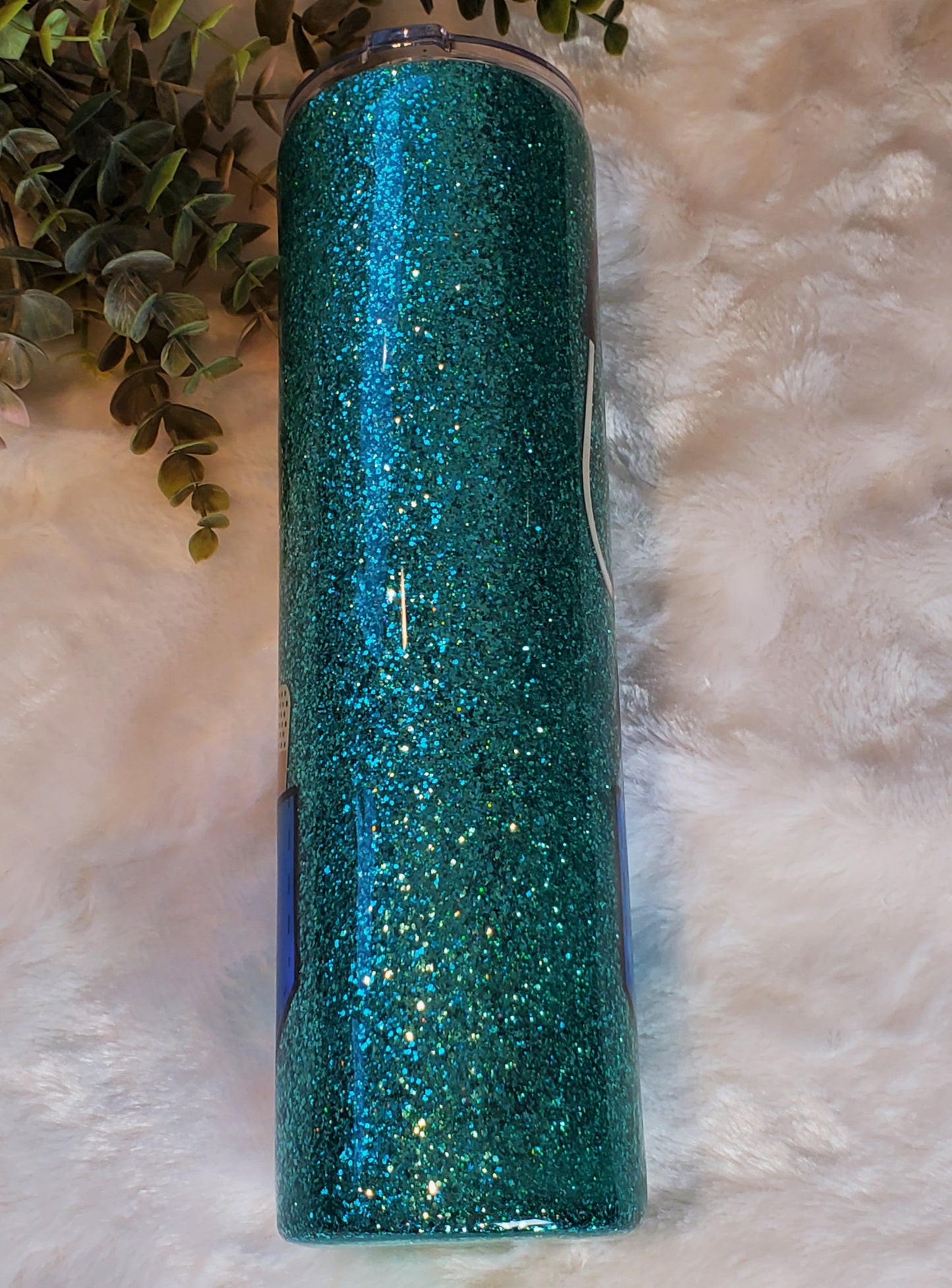 Scrub Nurse Doctor Medical Glitter Custom Tumbler - 32 oz skinny - turquoise