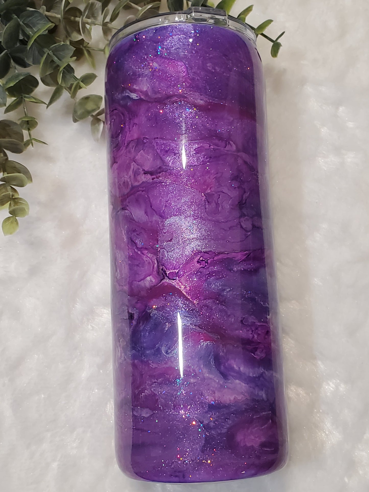 Stay Humble Hustle Hard ink pigment Custom Tumbler - 20 oz Skinny Straight - purple