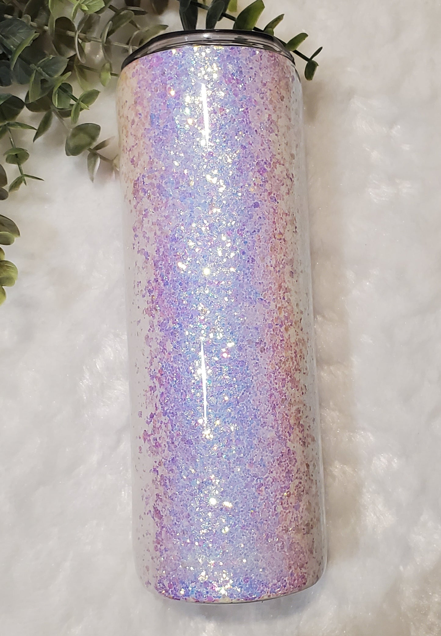 She is Strong Glitter Custom Tumbler - 20 oz Skinny Straight - white