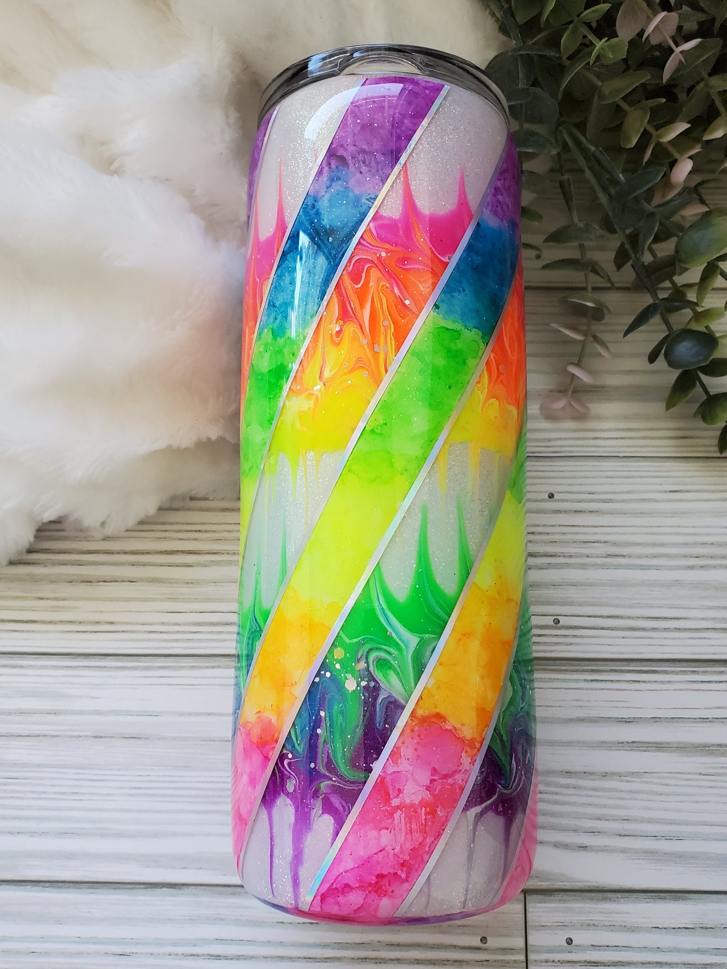 MAMA Neon Boujie Pigment Custom Tumbler - 20 oz Skinny Straight - neon