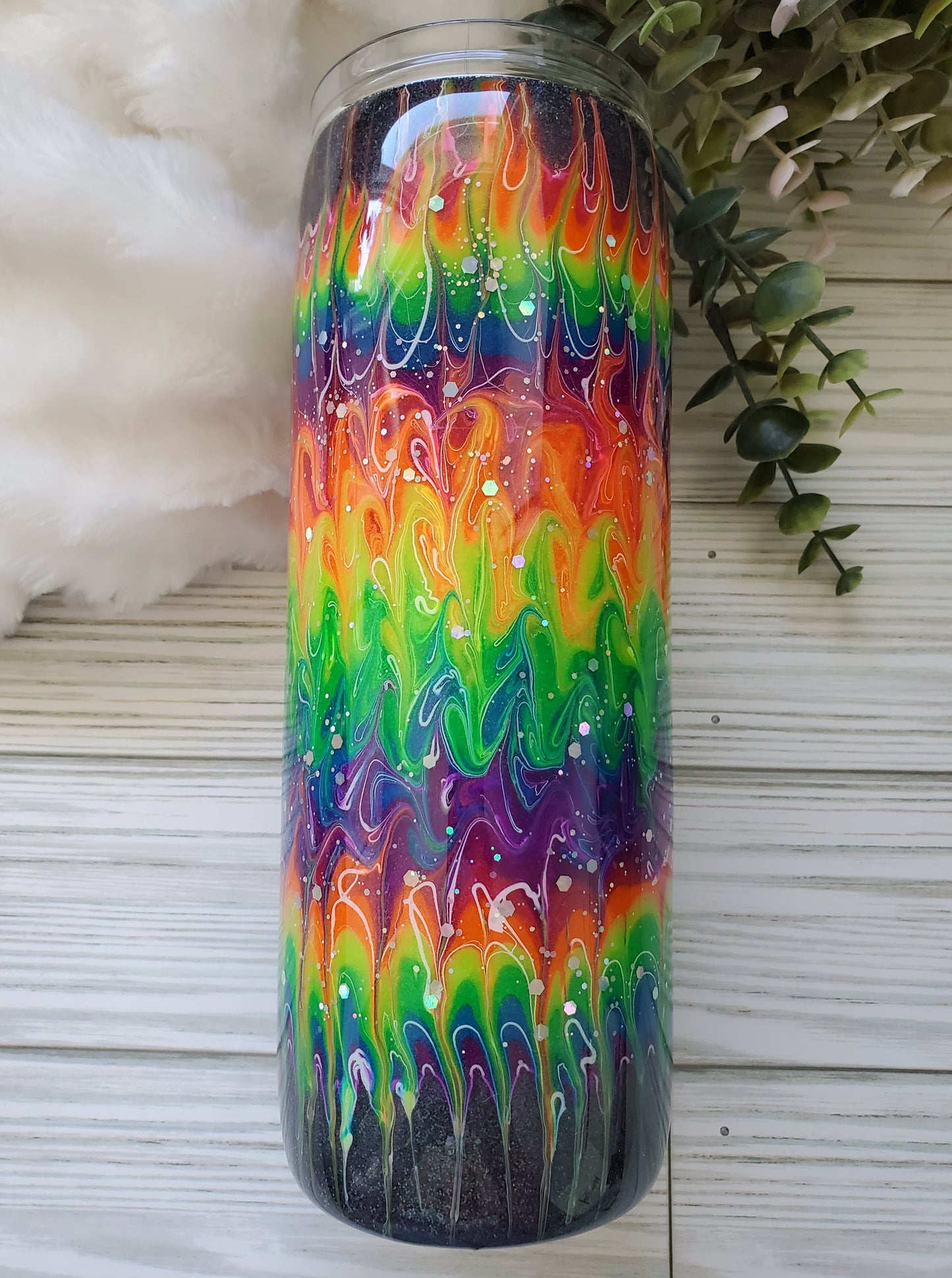 Boujie NEON GLOW pigment Custom Tumbler - 20 oz Skinny Straight - neons