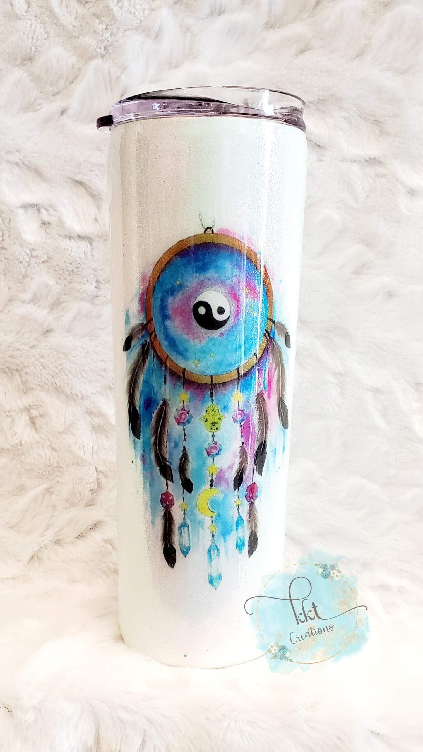 Dreamcatcher Colorful Custom Tumbler - 20 oz Skinny Straight