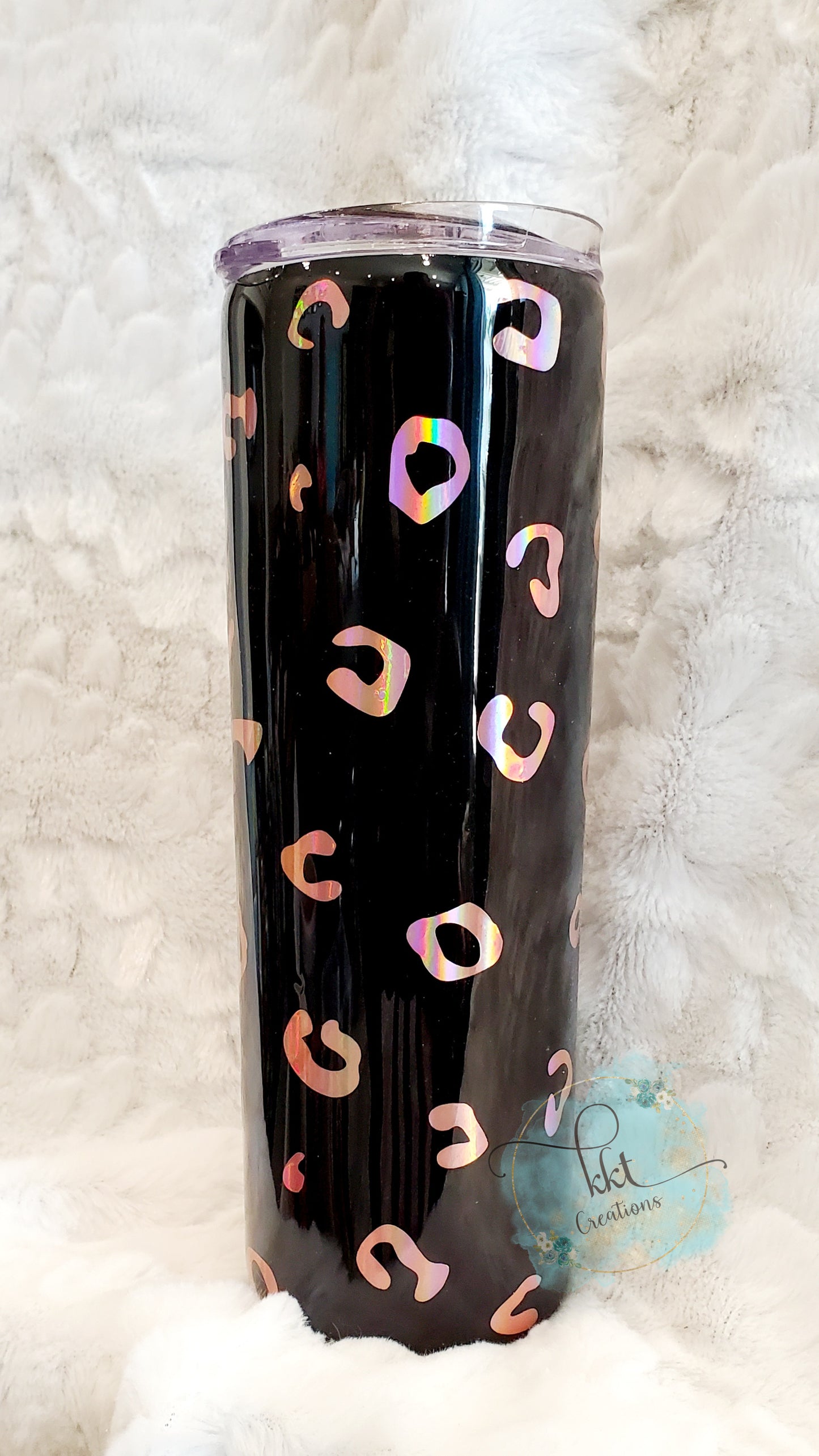 Wife Mom Boss Custom Tumbler - 20 oz skinny straight - black, rose gold