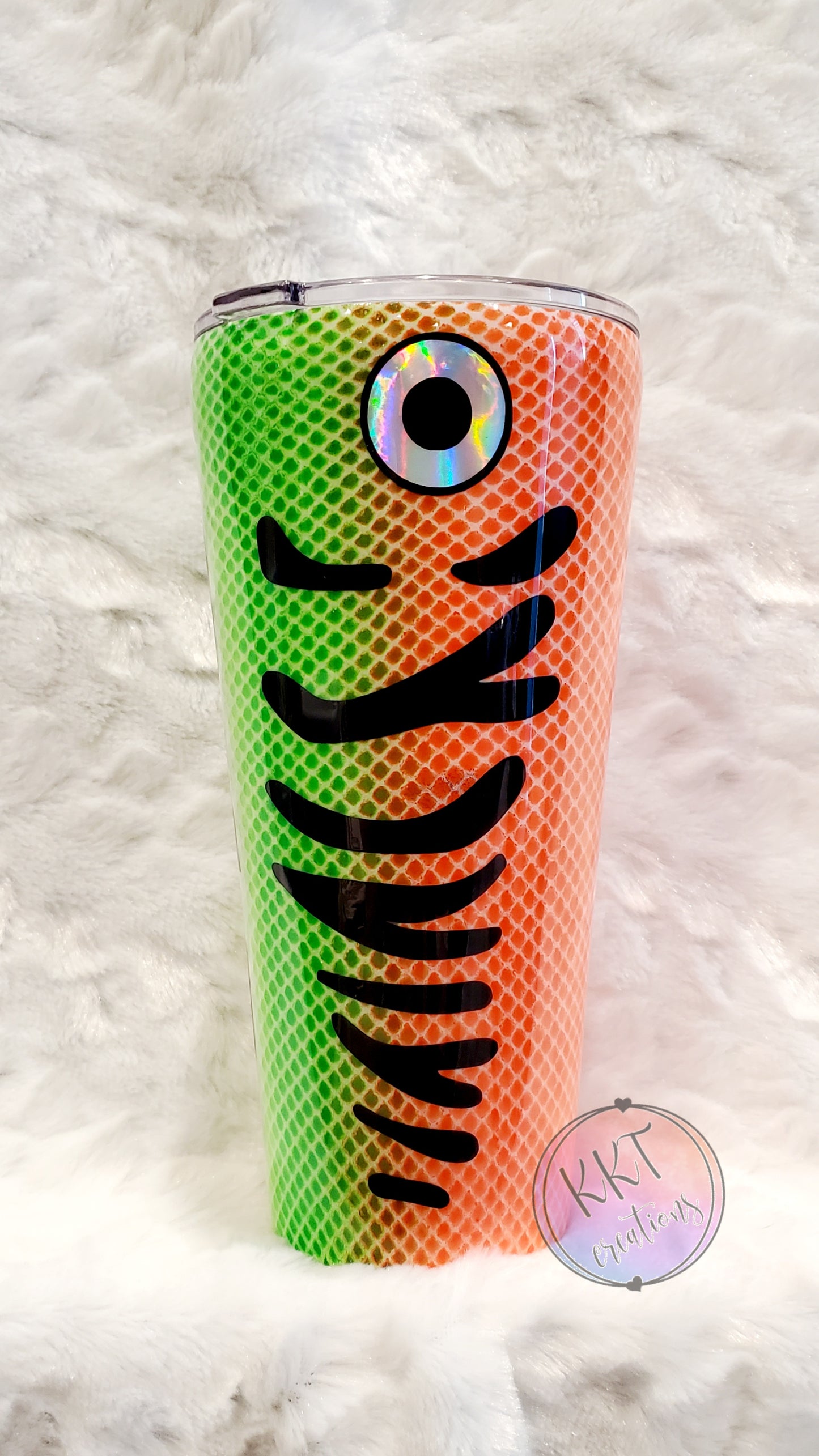 Fishing Lure Custom Tumbler - DAD - 32 oz taper - neon colors