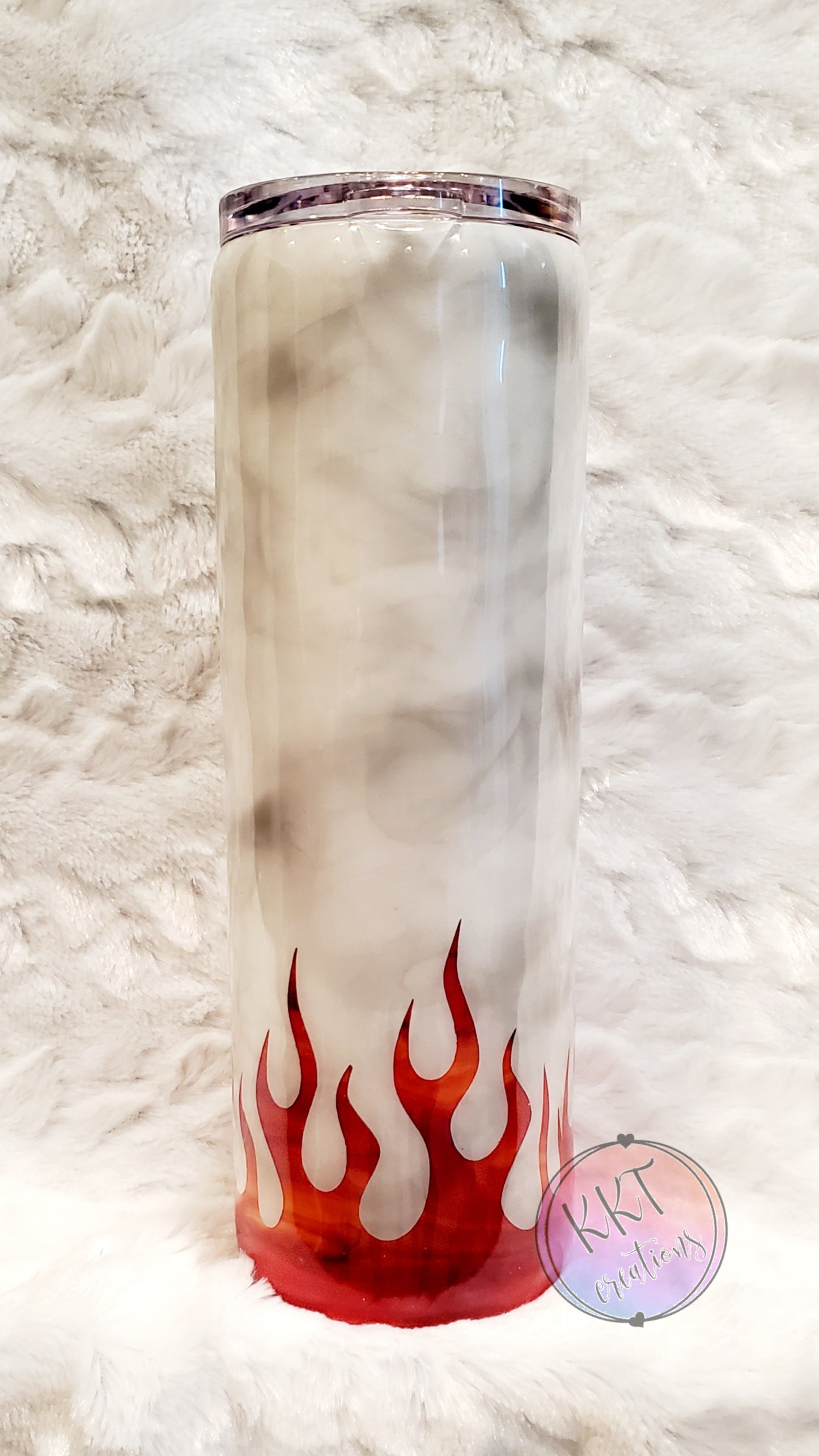 King of the Grill Custom Tumbler - 30 oz skinny taper - flames