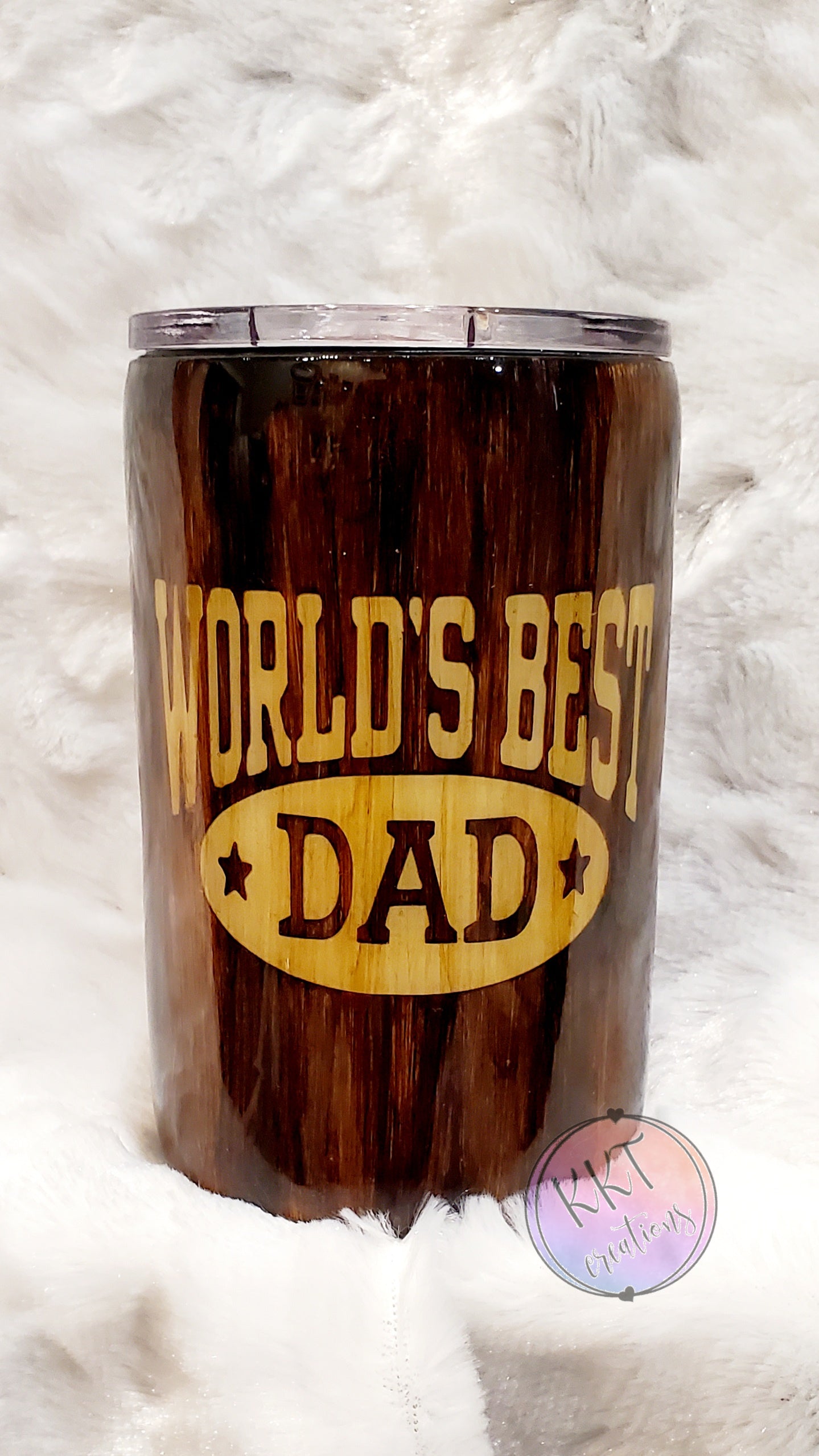 Woodgrain Best Dad Non Glitter Tumbler - 12 oz Regular Kouzie