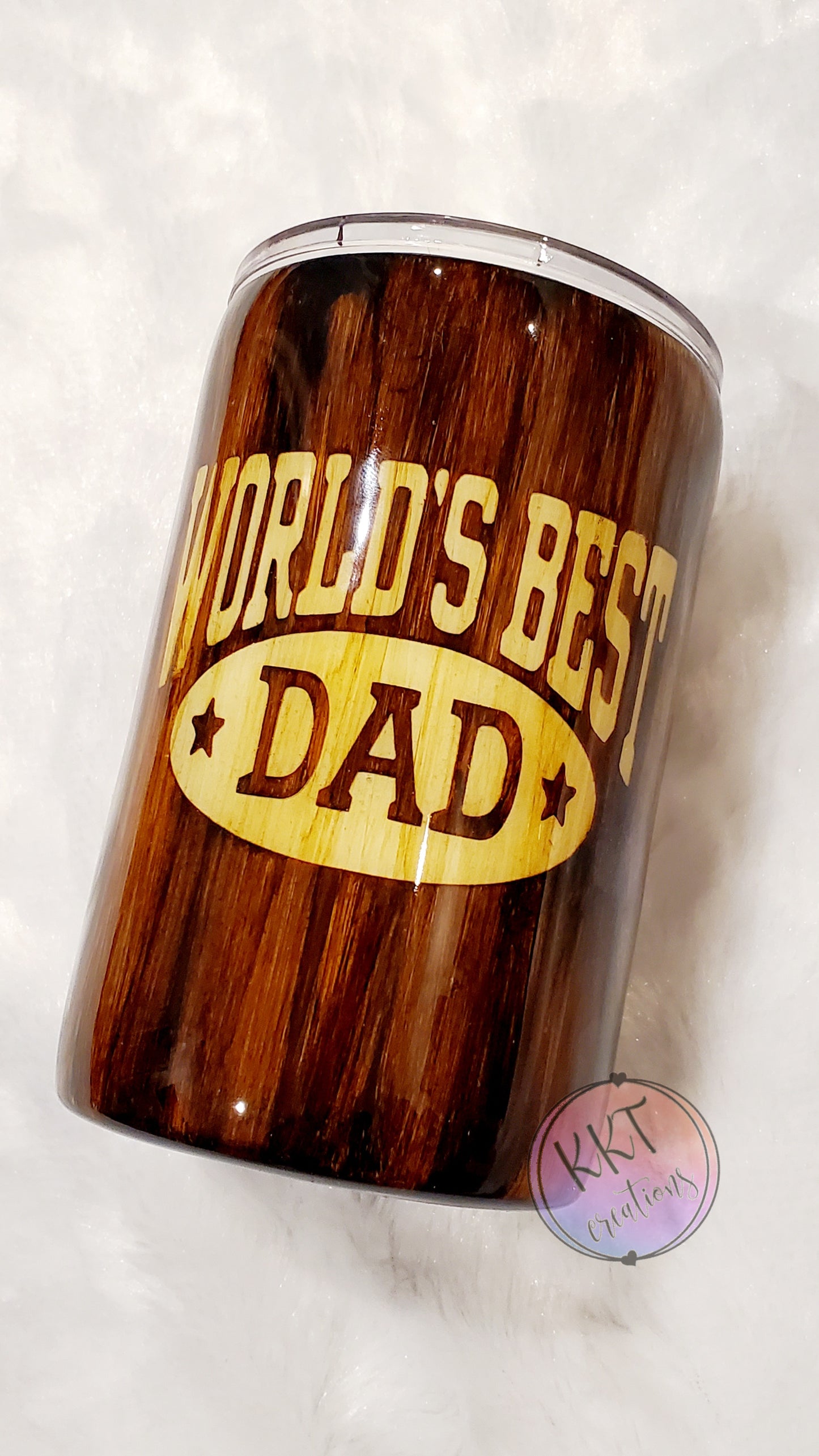 Woodgrain Best Dad Non Glitter Tumbler - 12 oz Regular Kouzie