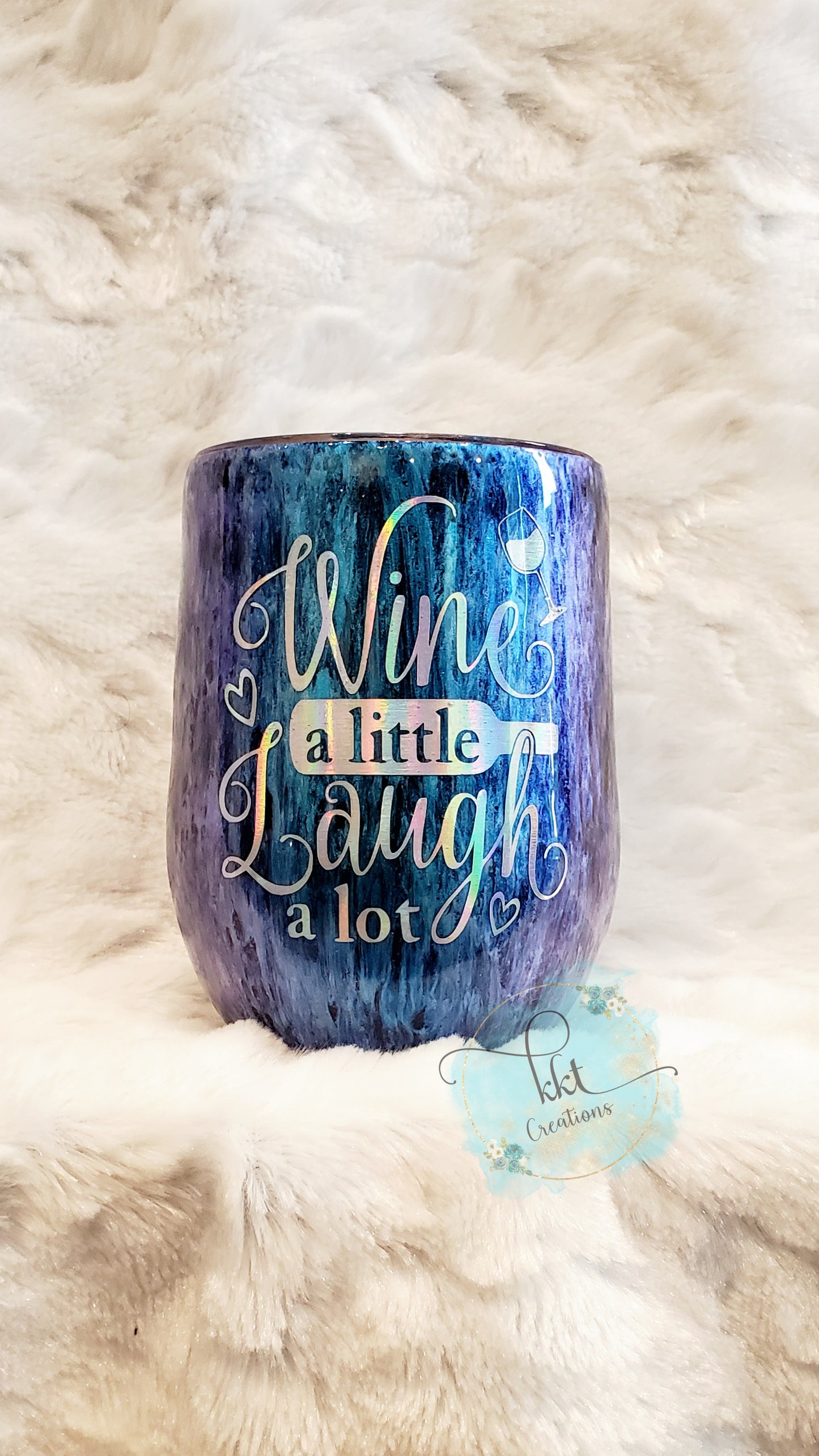 Wine a Little, Laugh a Lot Custom Wine Tumbler - 12 oz wine