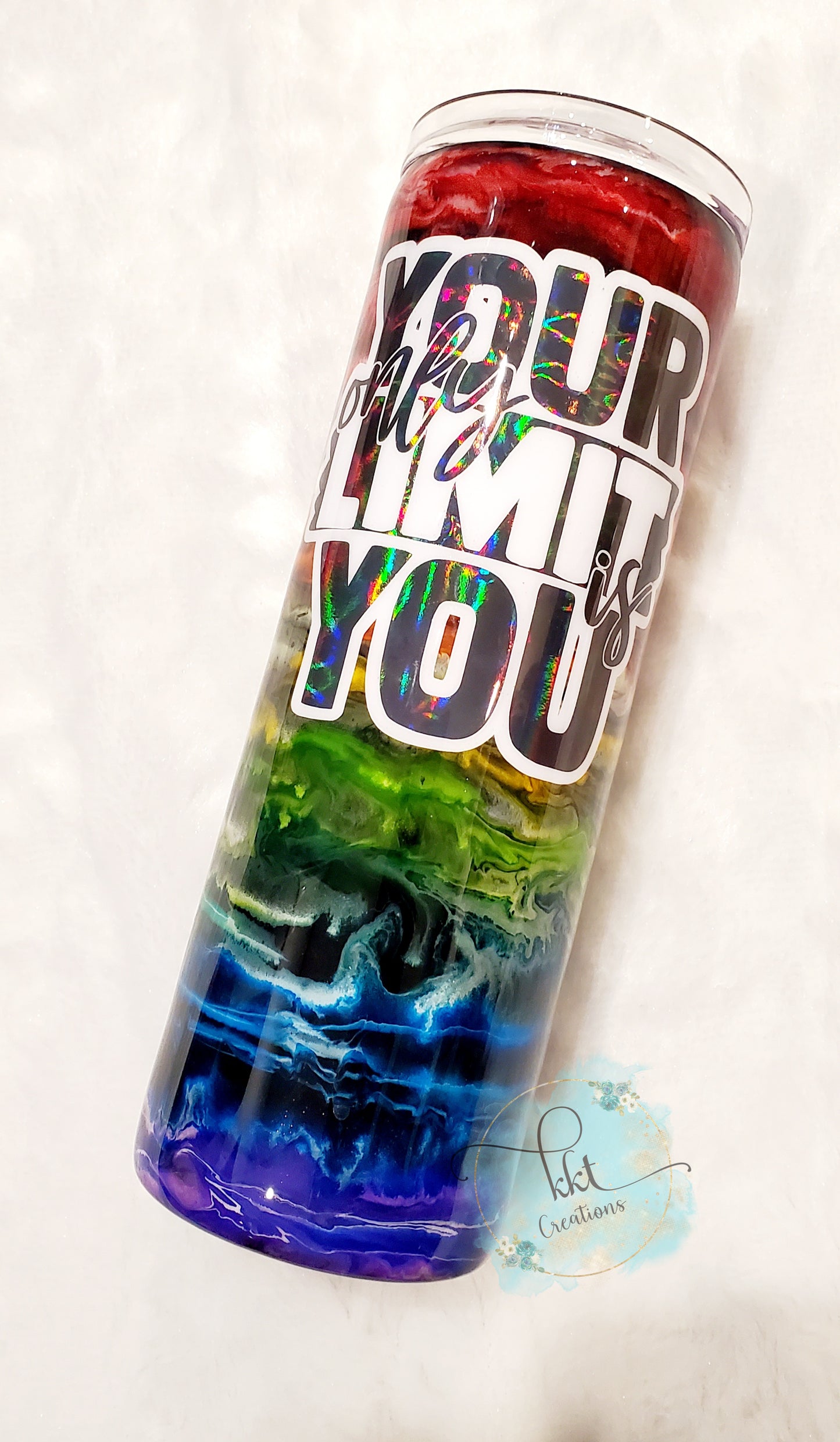 Rainbow Inks Your Only LImit is You Custom Tumbler - 20 oz Skinny Straight