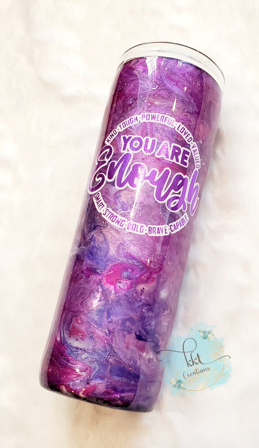 You are Enough waymaker custom tumbler - 20 oz skinny - purple, pink,