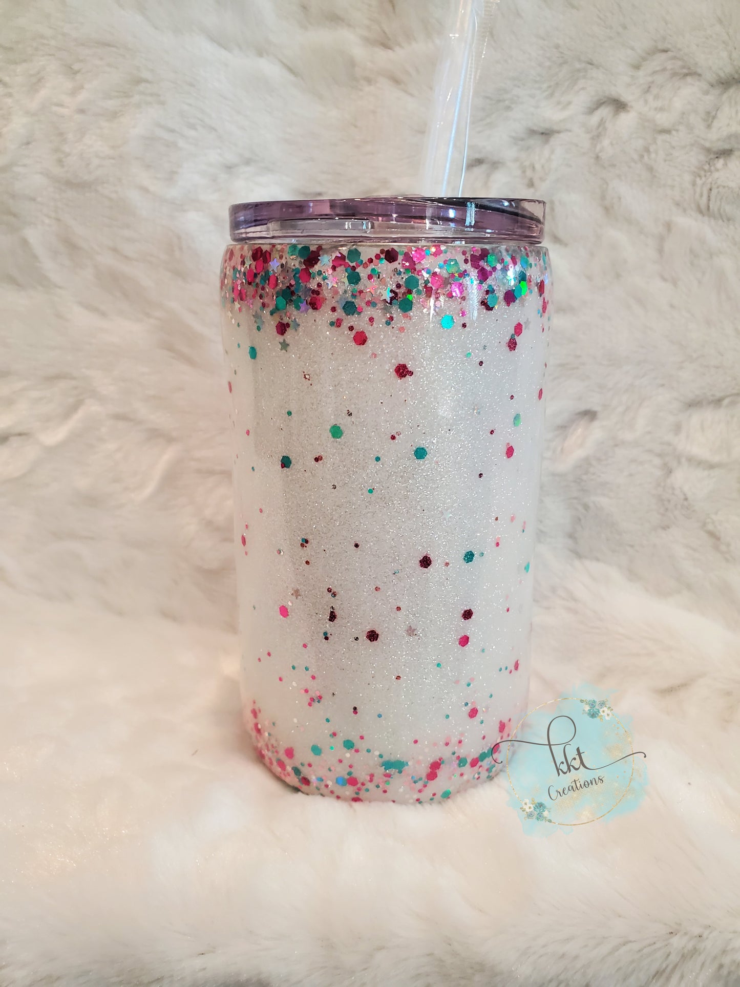 Unicorn Glitter Pastel Custom Tumbler - 14 oz Skinny