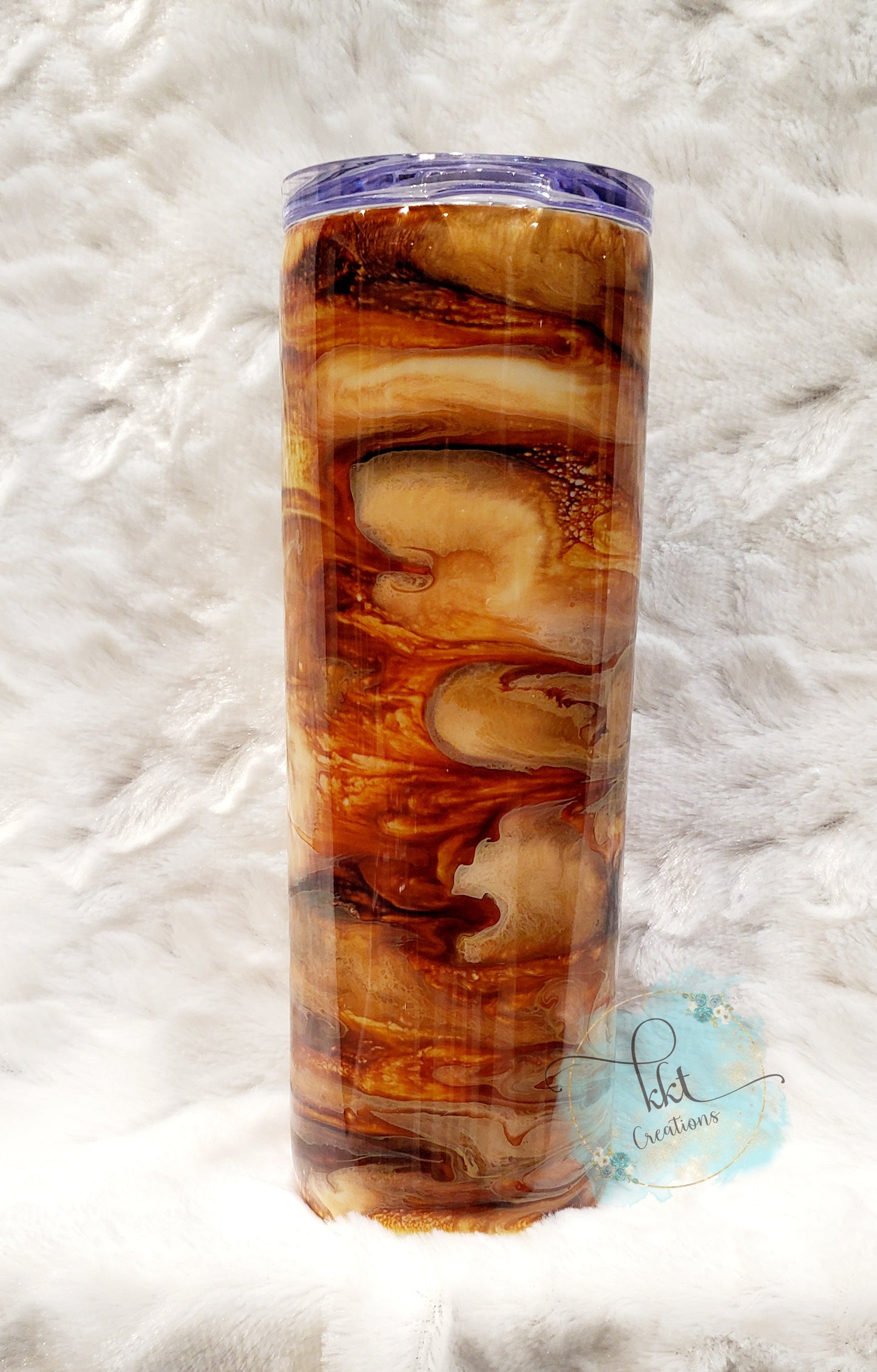 First I Drink the Coffee alcohol ink siwrl custom tumbler - 20 oz skinny straight