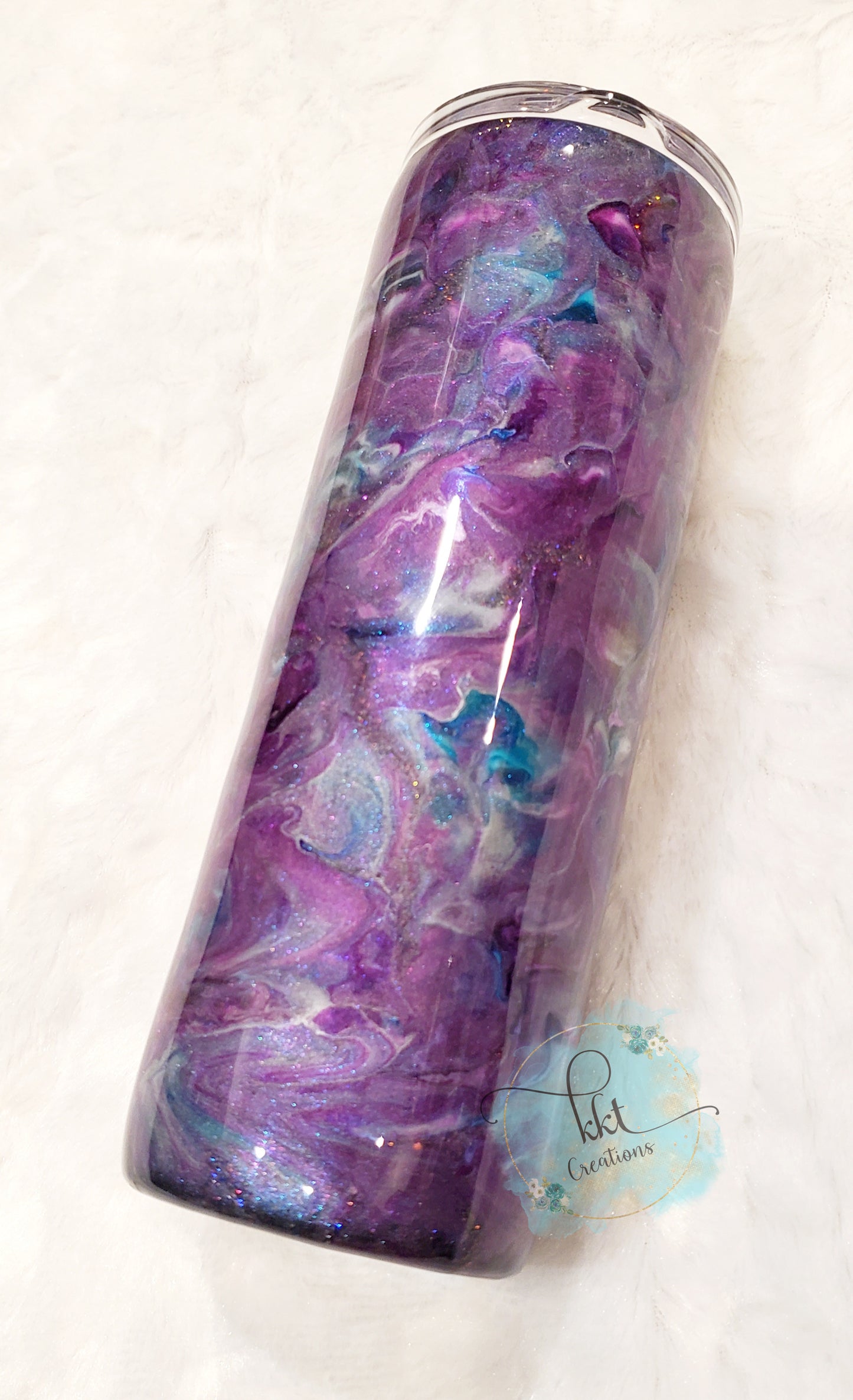 Tired As a Mother Waymaker Custom Tumbler - 20 oz Skinny Straight - purple, turquoise