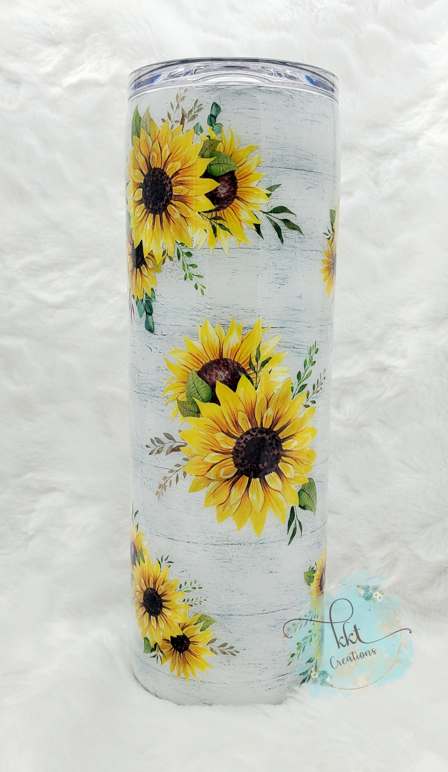 BLESSED MOM sunflower shiplap custom tumbler - 20 oz skinny