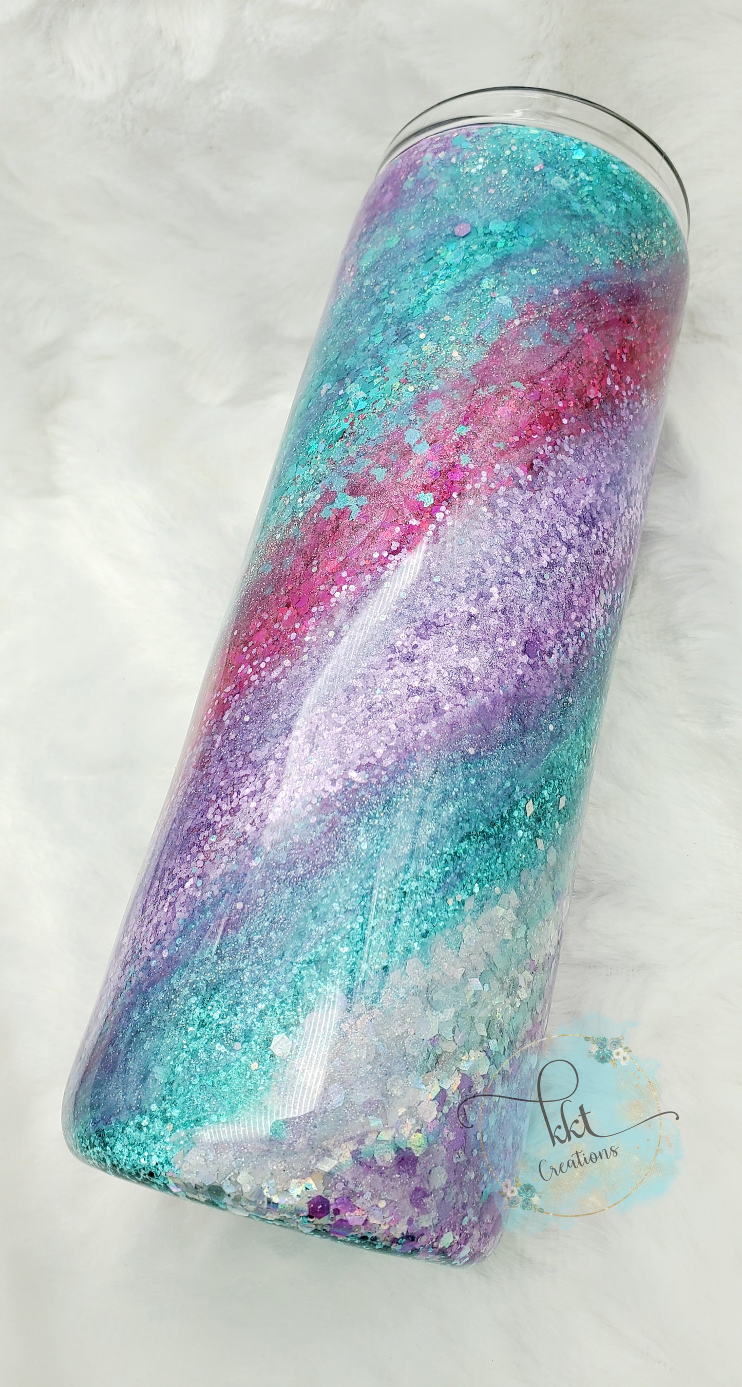 Pink Milky Way Glitter Tumbler 