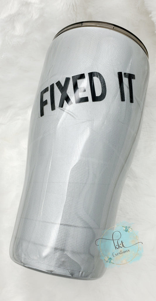 Fixed It Duct Tape Non Glittered Custom Tumbler - 30 oz Curve