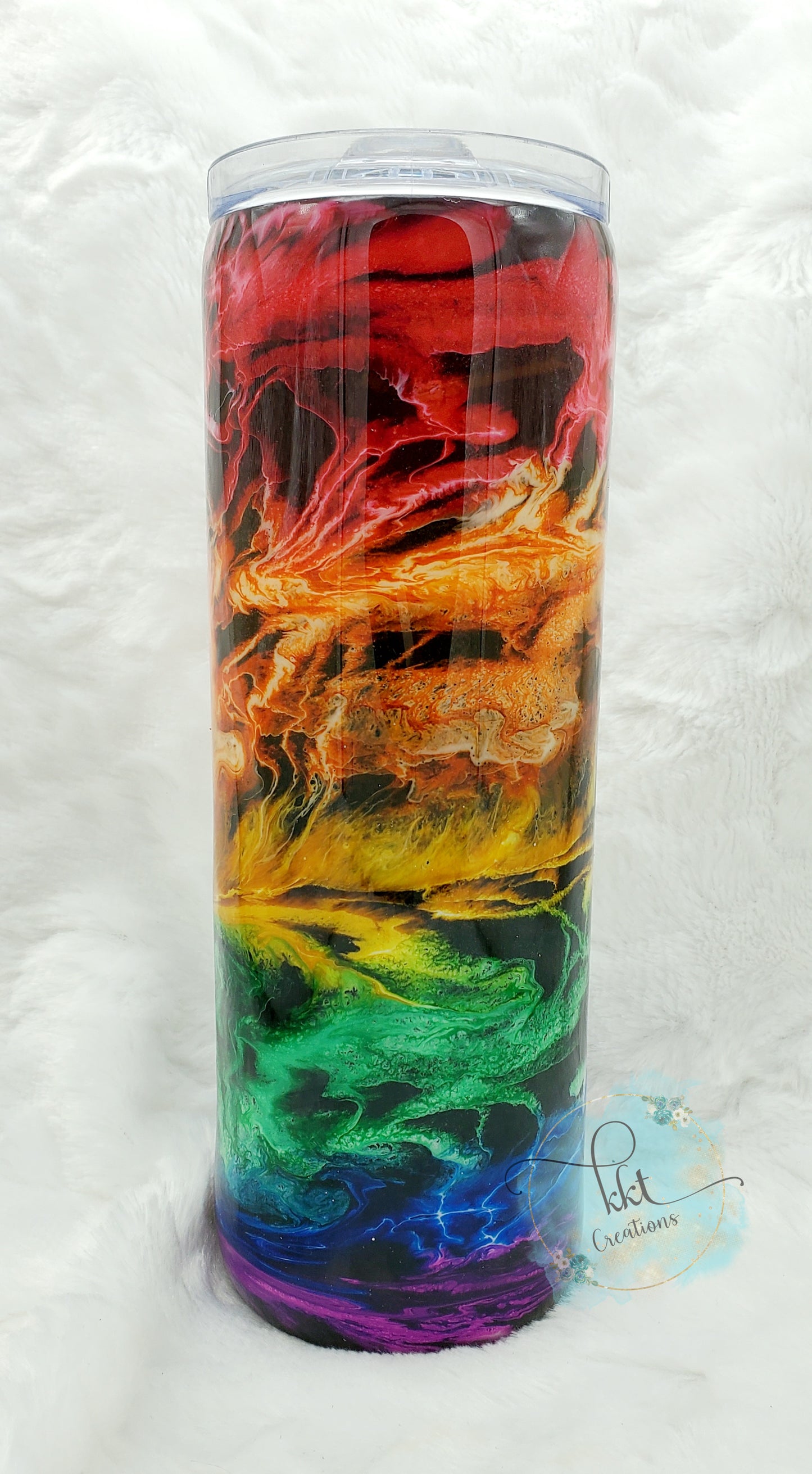 Mesmorized Rainbow Custom Tumbler - 20 oz Skinny Straight -Rainbow colors