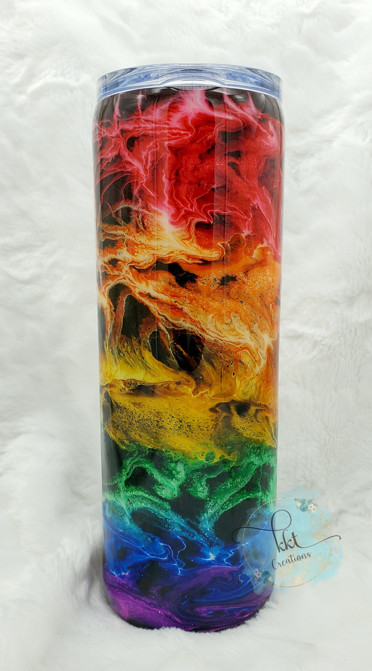 Mesmorized Rainbow Custom Tumbler - 20 oz Skinny Straight -Rainbow colors