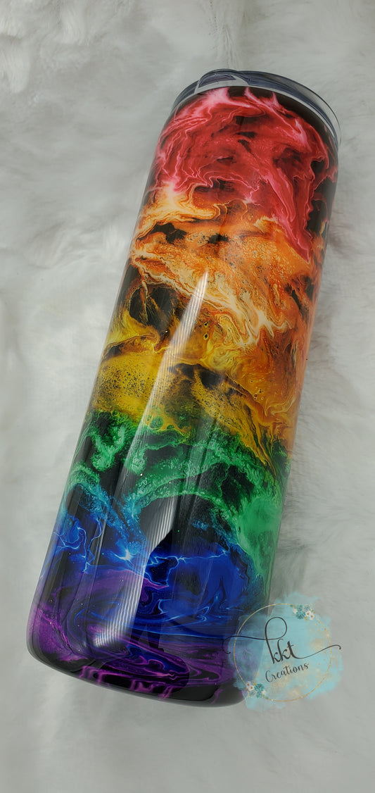 Mesmorized Rainbow Custom Tumbler - 20 oz Skinny Straight -Rainbow colors