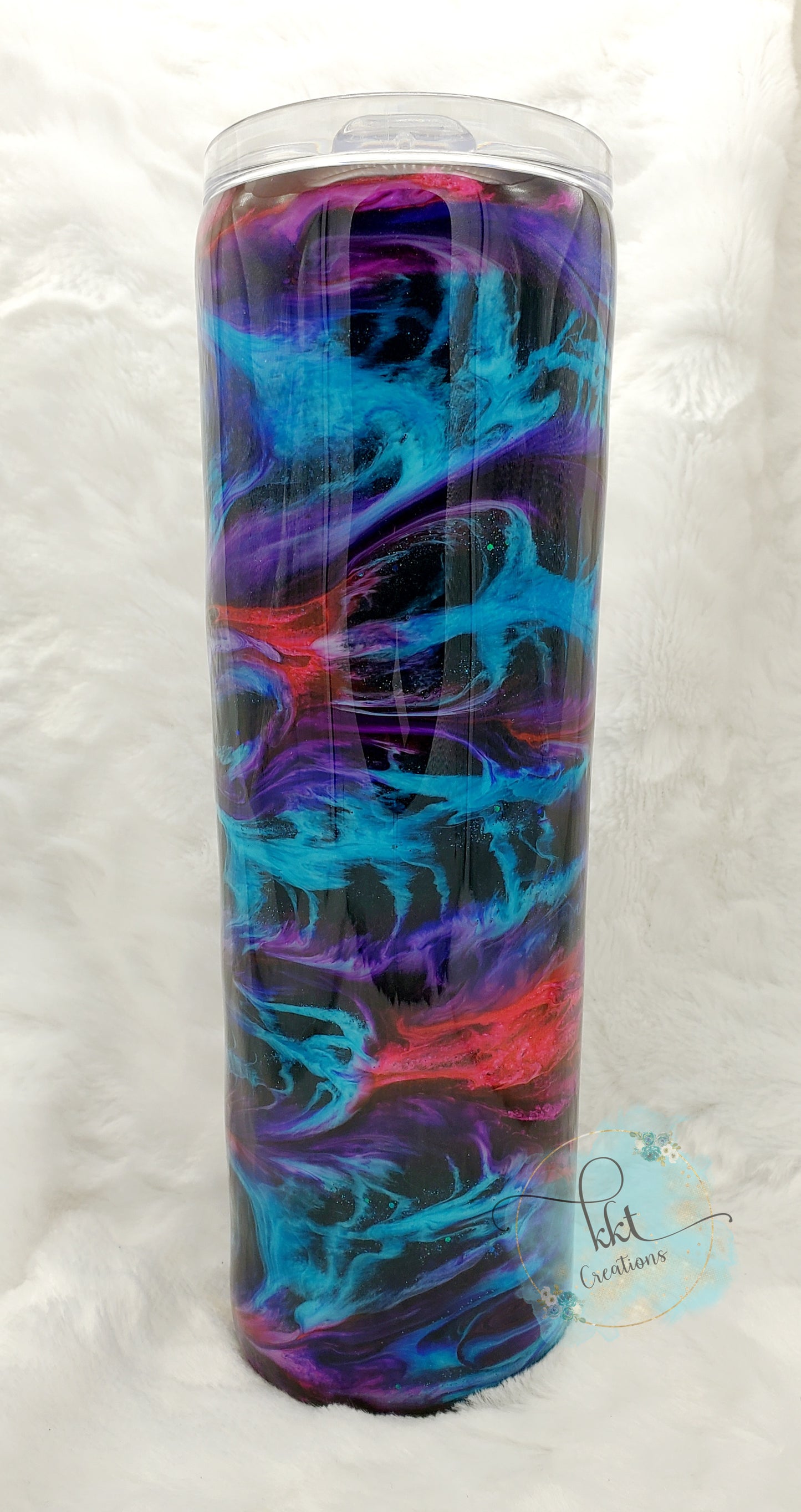 Mesmorize Custom Tumbler - 30 oz Skinny Taper -Purple/Turquoise/Pink