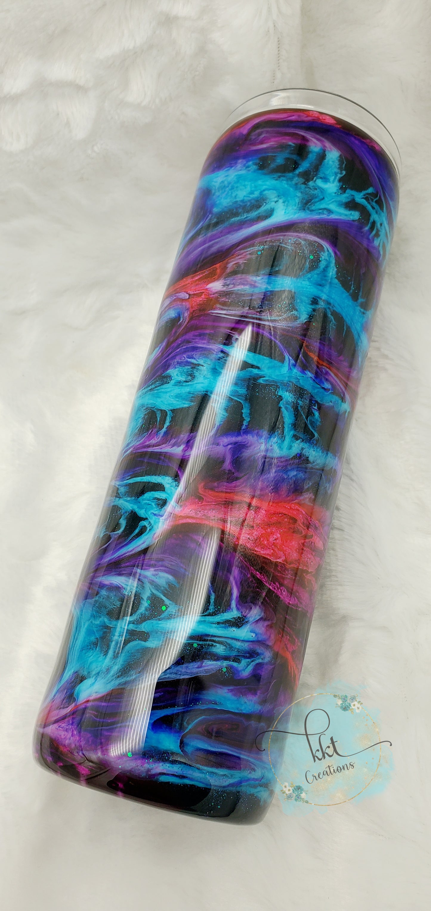 Mesmorize Custom Tumbler - 30 oz Skinny Taper -Purple/Turquoise/Pink