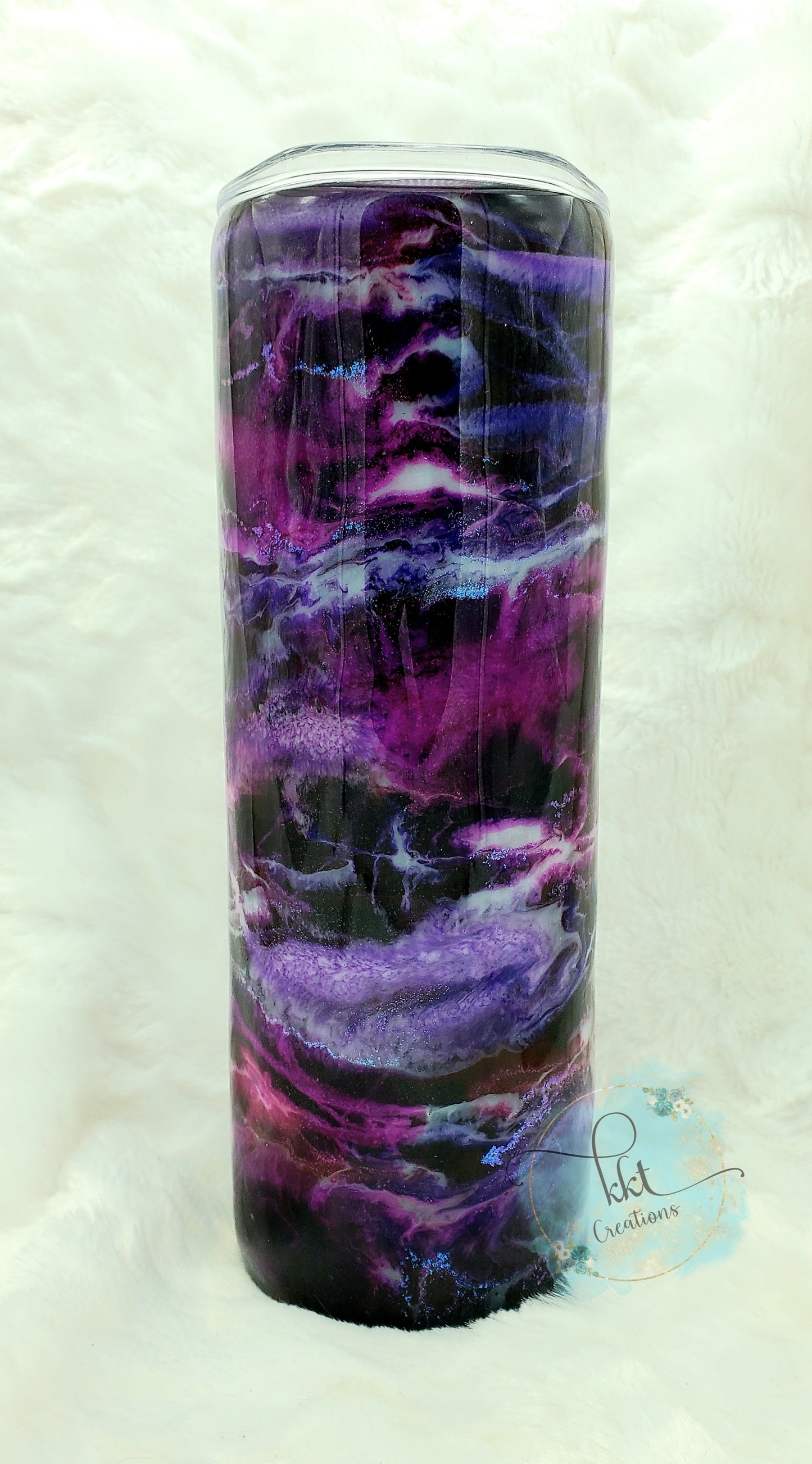 Mesmorize Custom Tumbler - 20 oz Skinny Straight -Purple/Pink/Shimmer accents