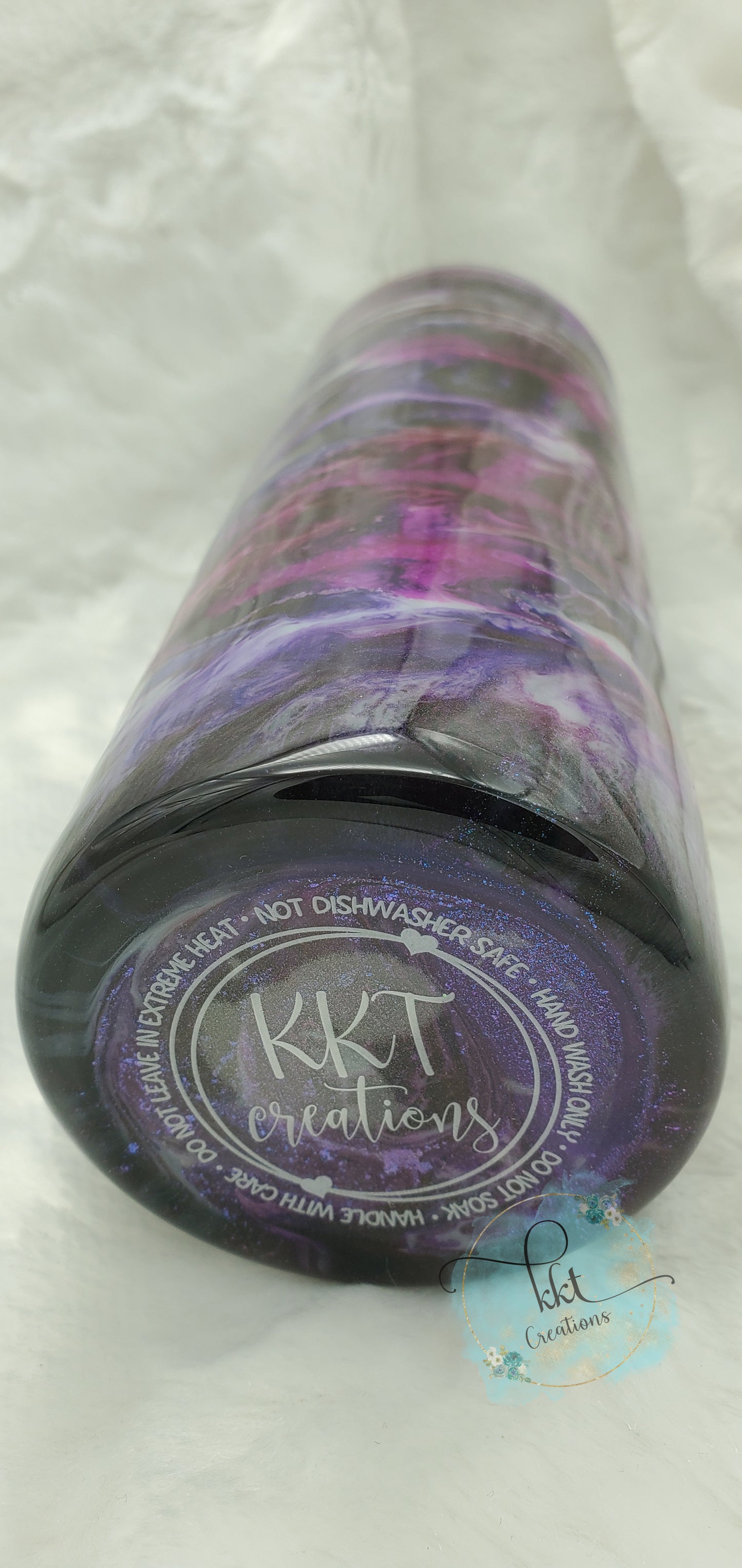 Mesmorize Custom Tumbler - 20 oz Skinny Straight -Purple/Pink/Shimmer accents