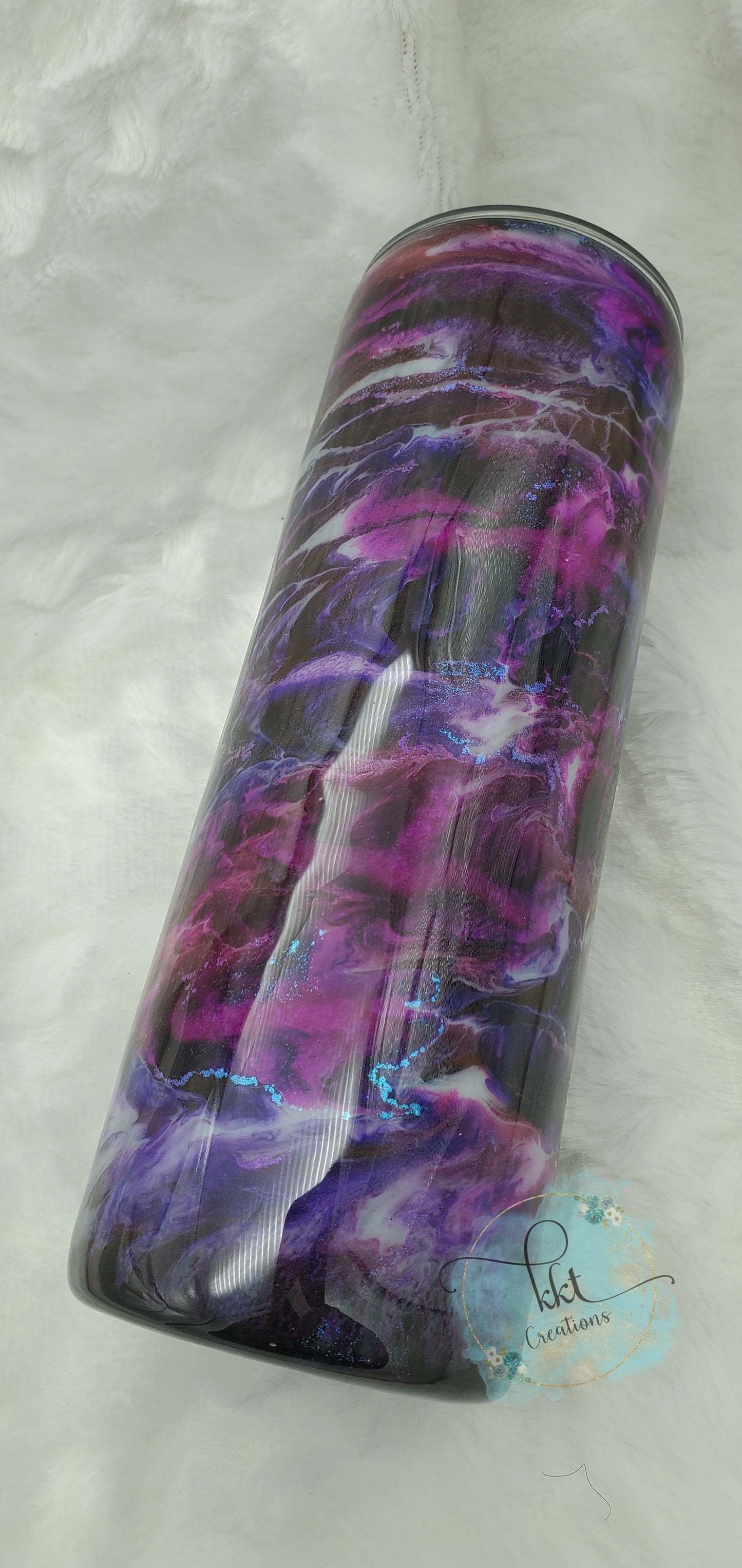 Mesmorize Custom Tumbler - 20 oz Skinny Straight -Purple/Pink/Shimmer accents