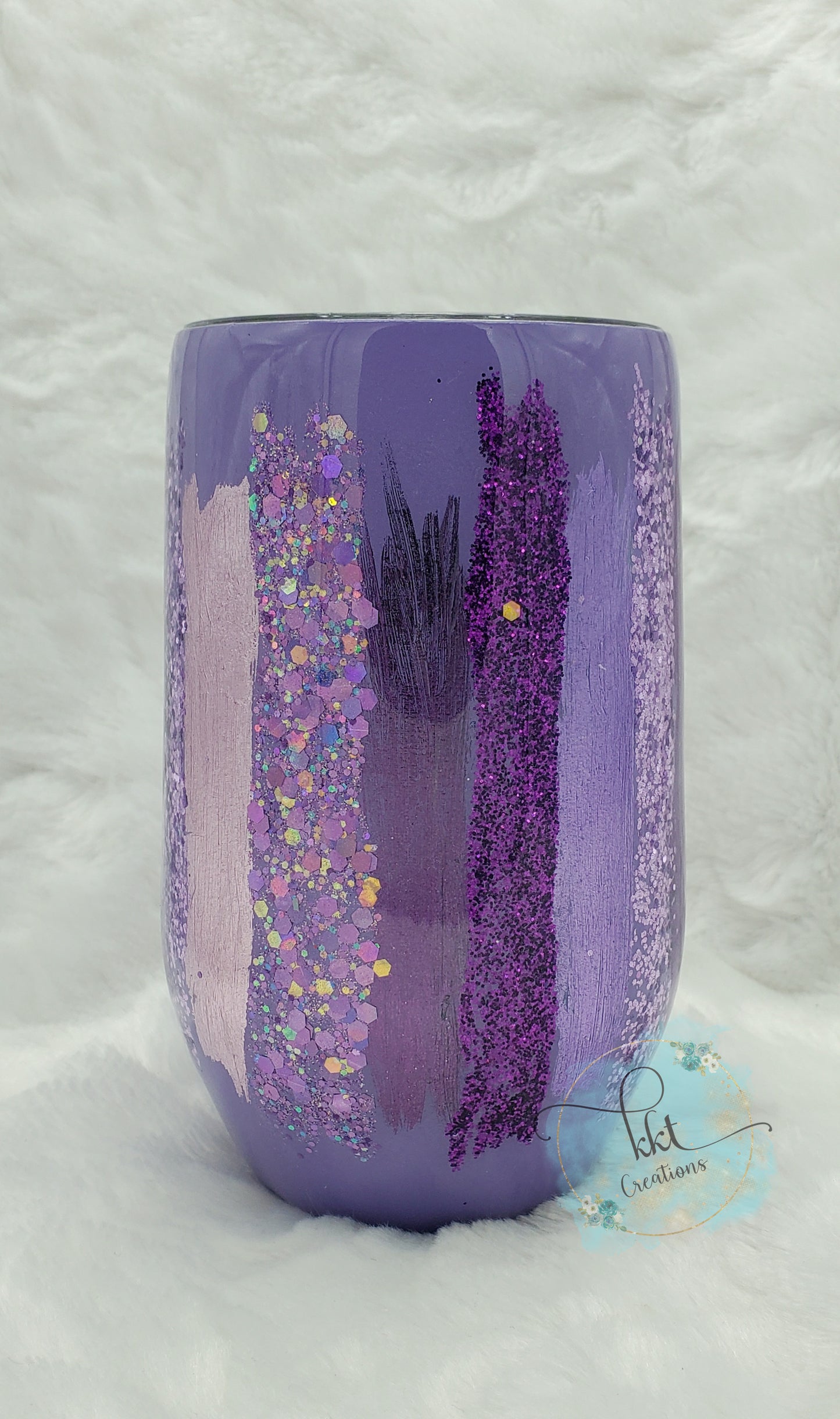 Foil & Glitter all Purples Custom Tumbler - 16 oz wine